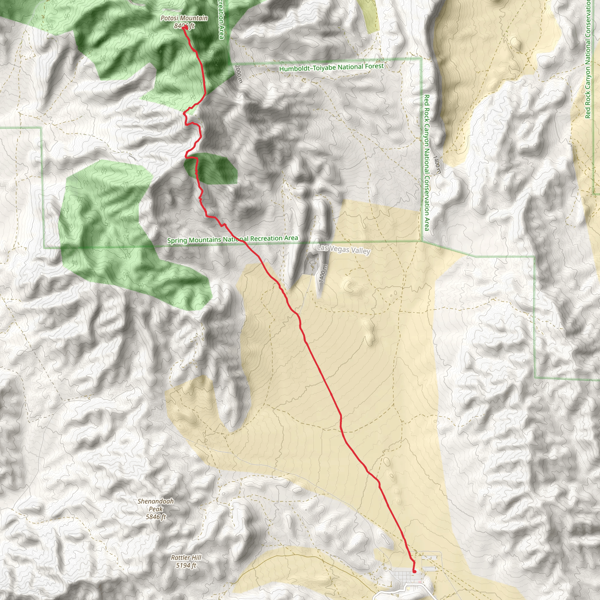 Hamoton Spring and Mount Potosi mobile static map