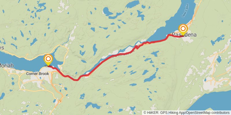 Newfoundland T'railway Trail stage 10 Map