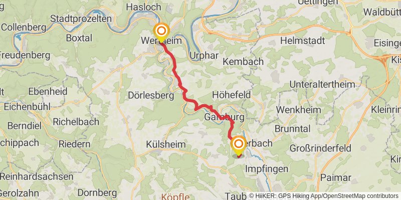 Panoramawanderweg Taubertal stage 6 Map