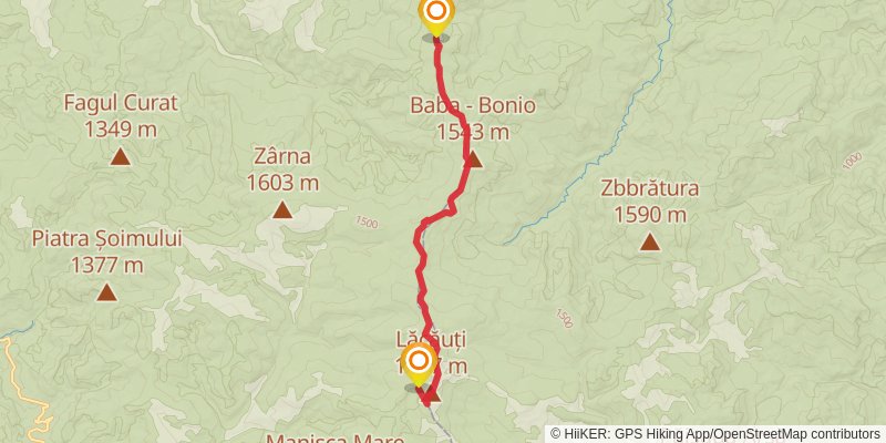 Trans Carpathian Hike stage 86 Map