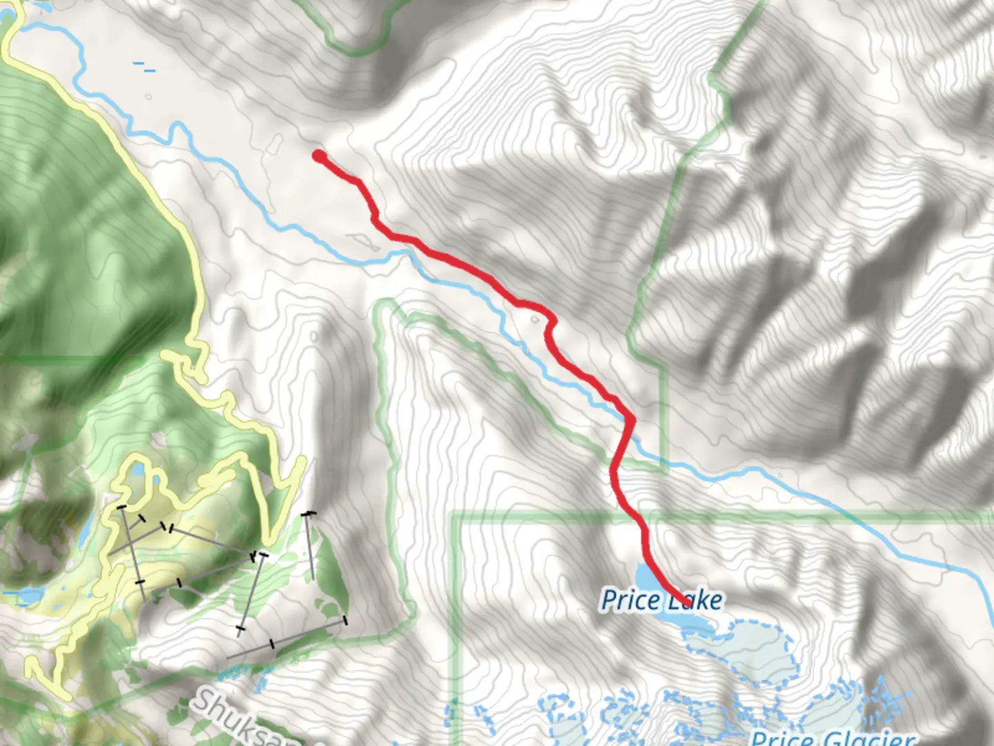 An image depicting the trail Price Lake Trail and its surrounding area.