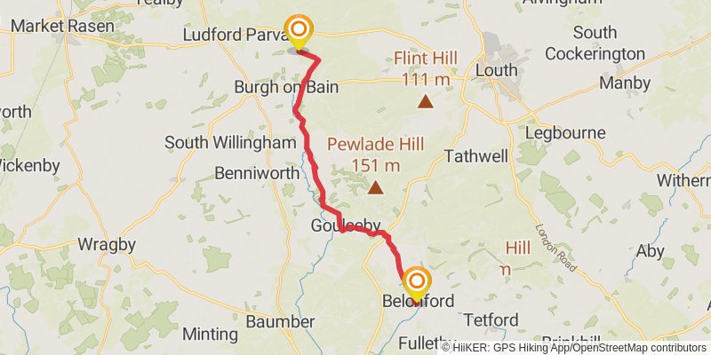 Lincs Wold Way stage 3 Map