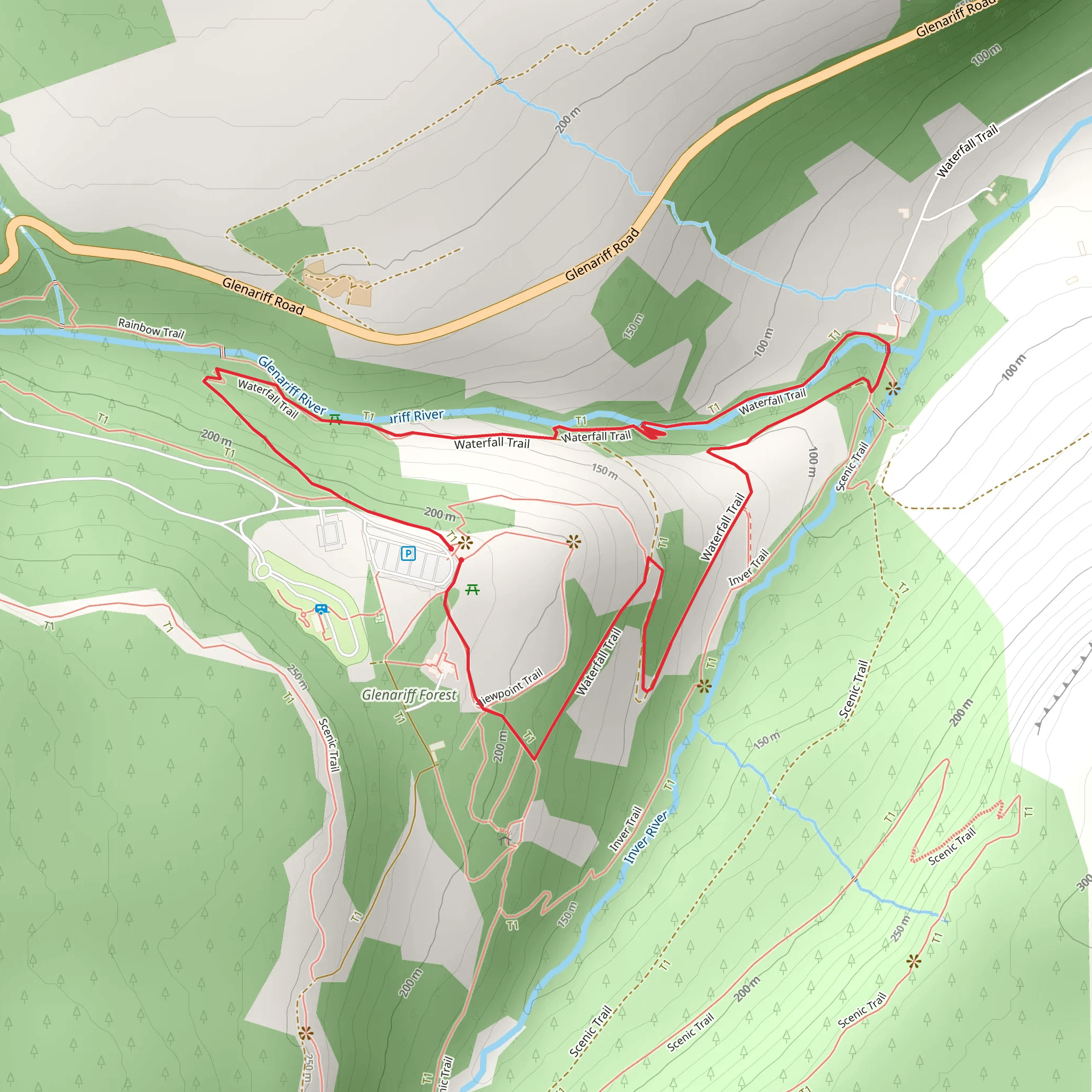 Glenariff Nature Reserve Waterfalls Walk mobile static map