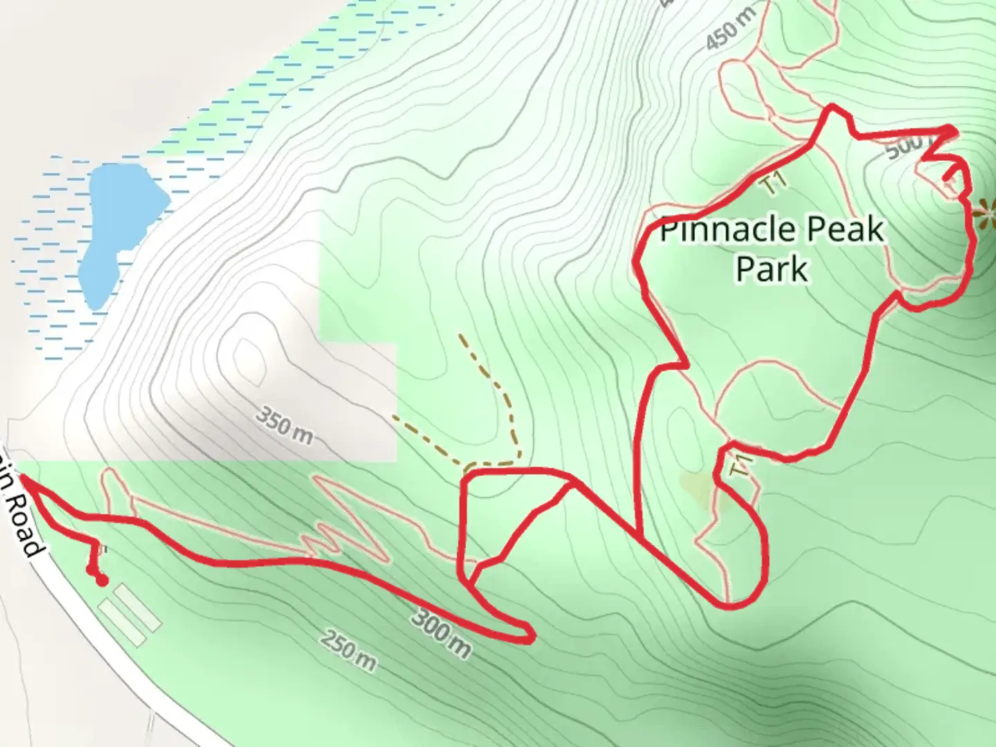 An image depicting the trail Pinnacle Peak Loop and its surrounding area.