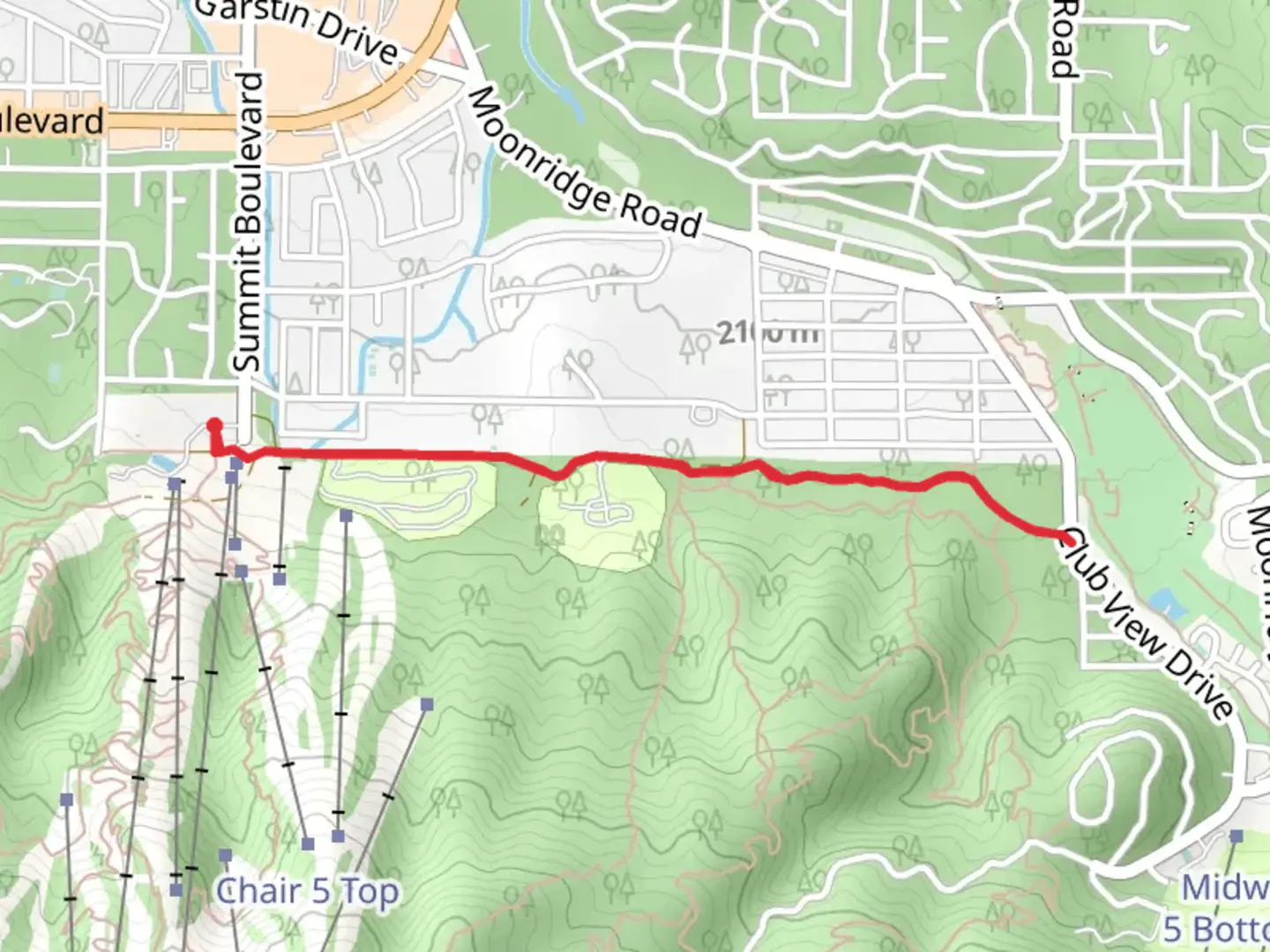 An image depicting the trail Bristlecone Trail Out and Back and its surrounding area.