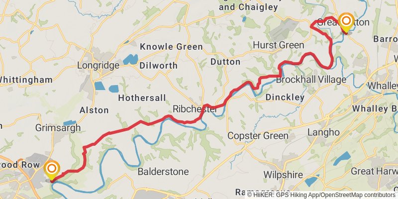 Ribble Way stage 2 Map