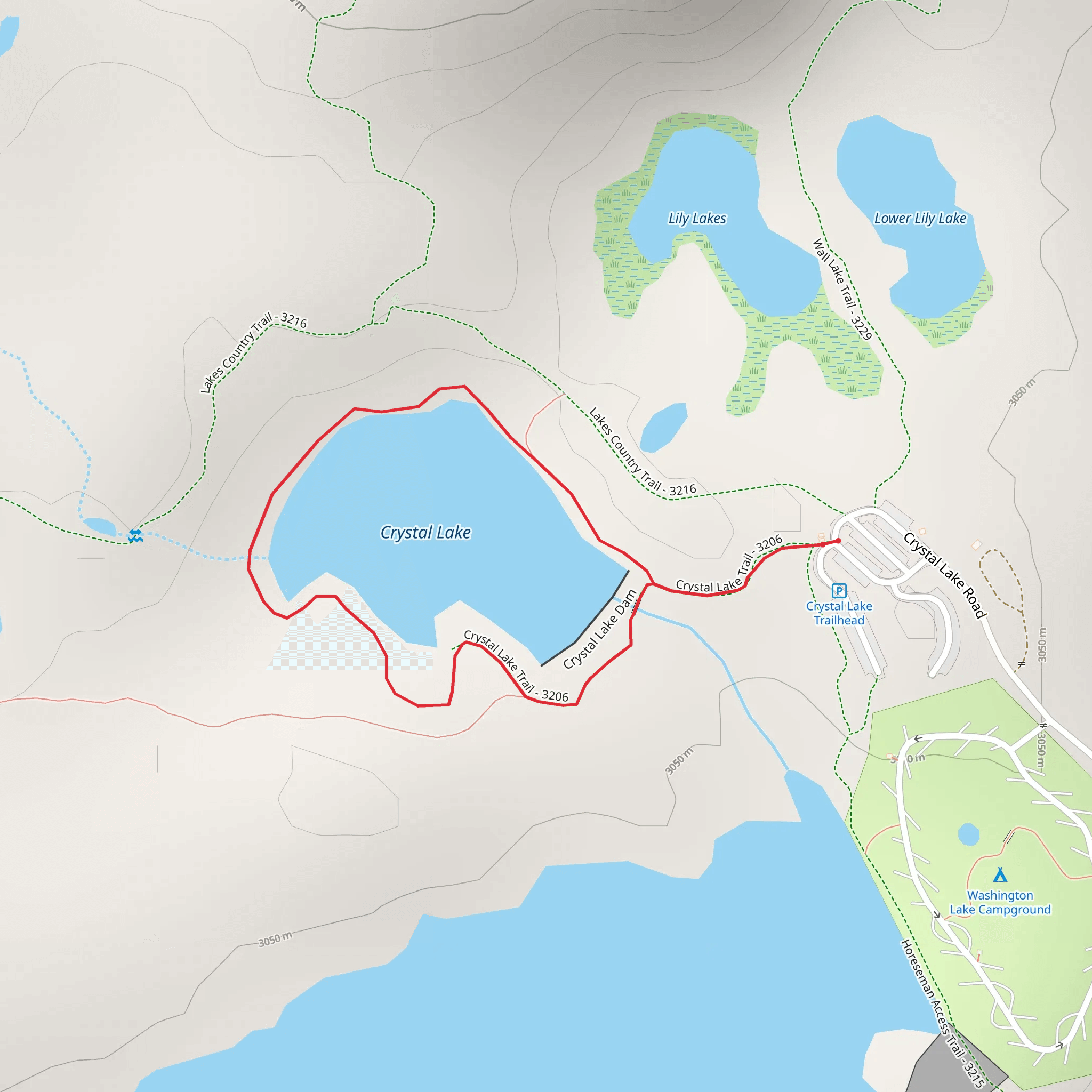 Crystal Lake Loop Trail mobile static map