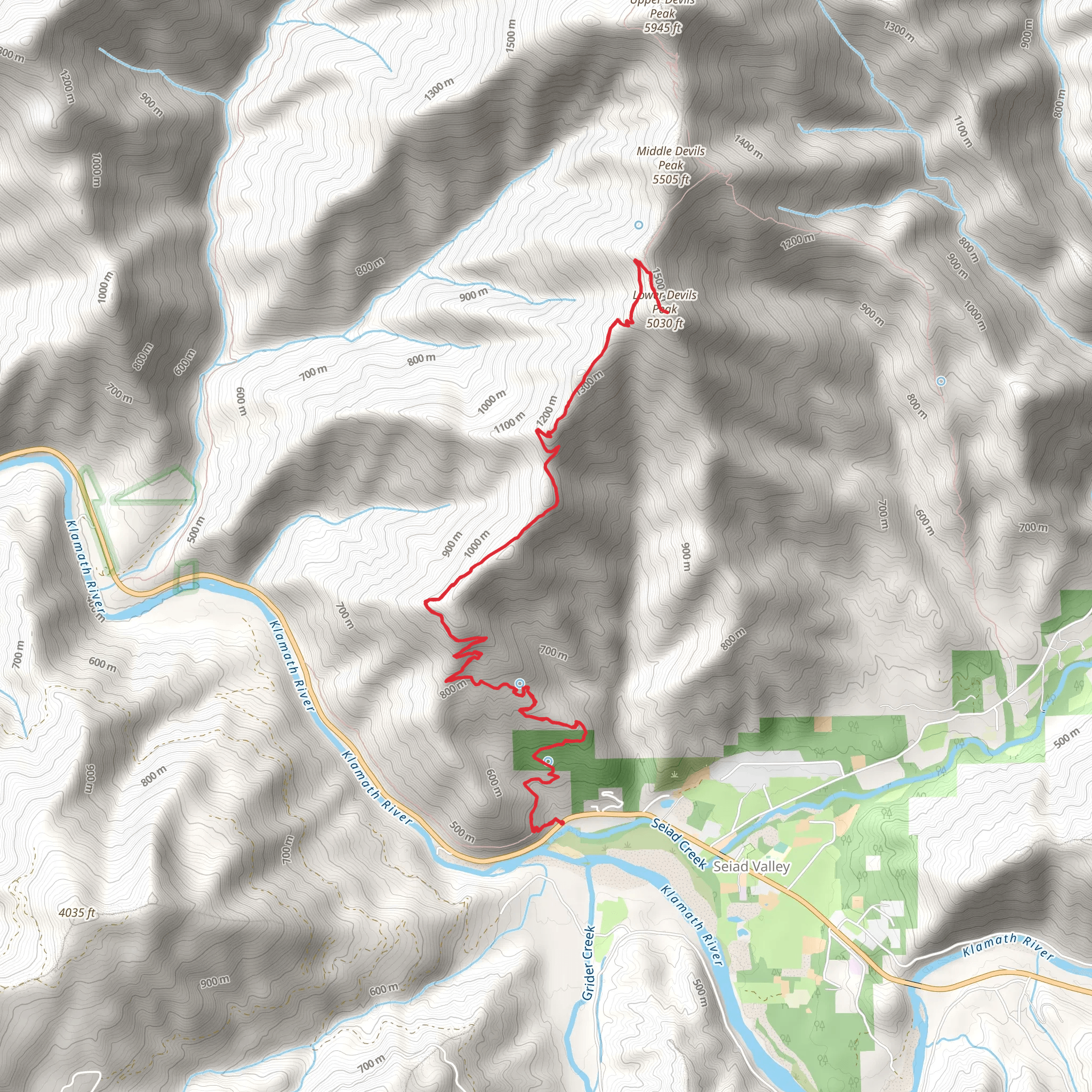 Lower Devils Peak via PCT mobile static map