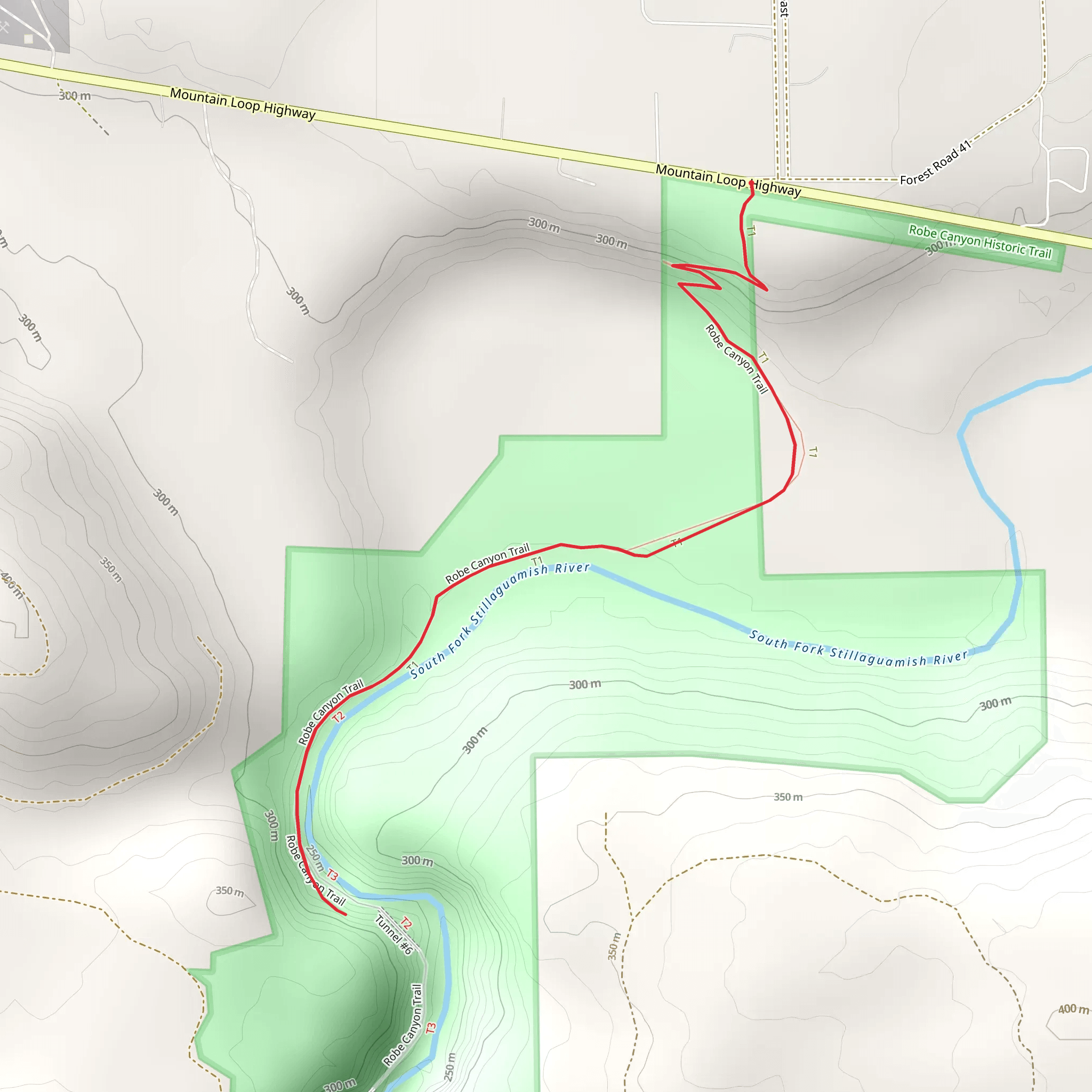 Robe Canyon Trail mobile static map