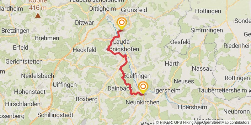 Jakobsweg Main-Taubertal stage 6 Map