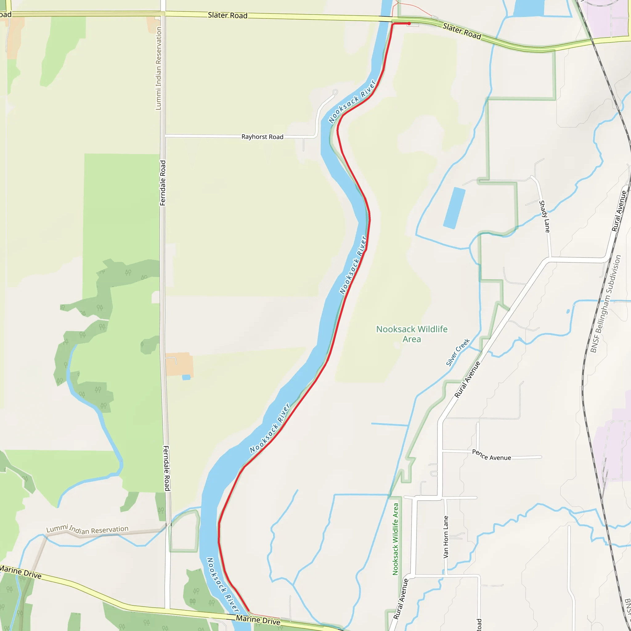 Nooksack River mobile static map