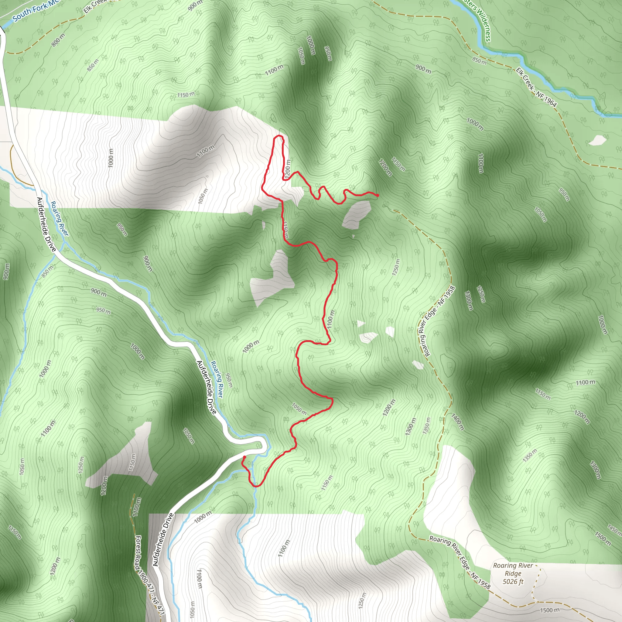 Roaring River Ridge Trail mobile static map