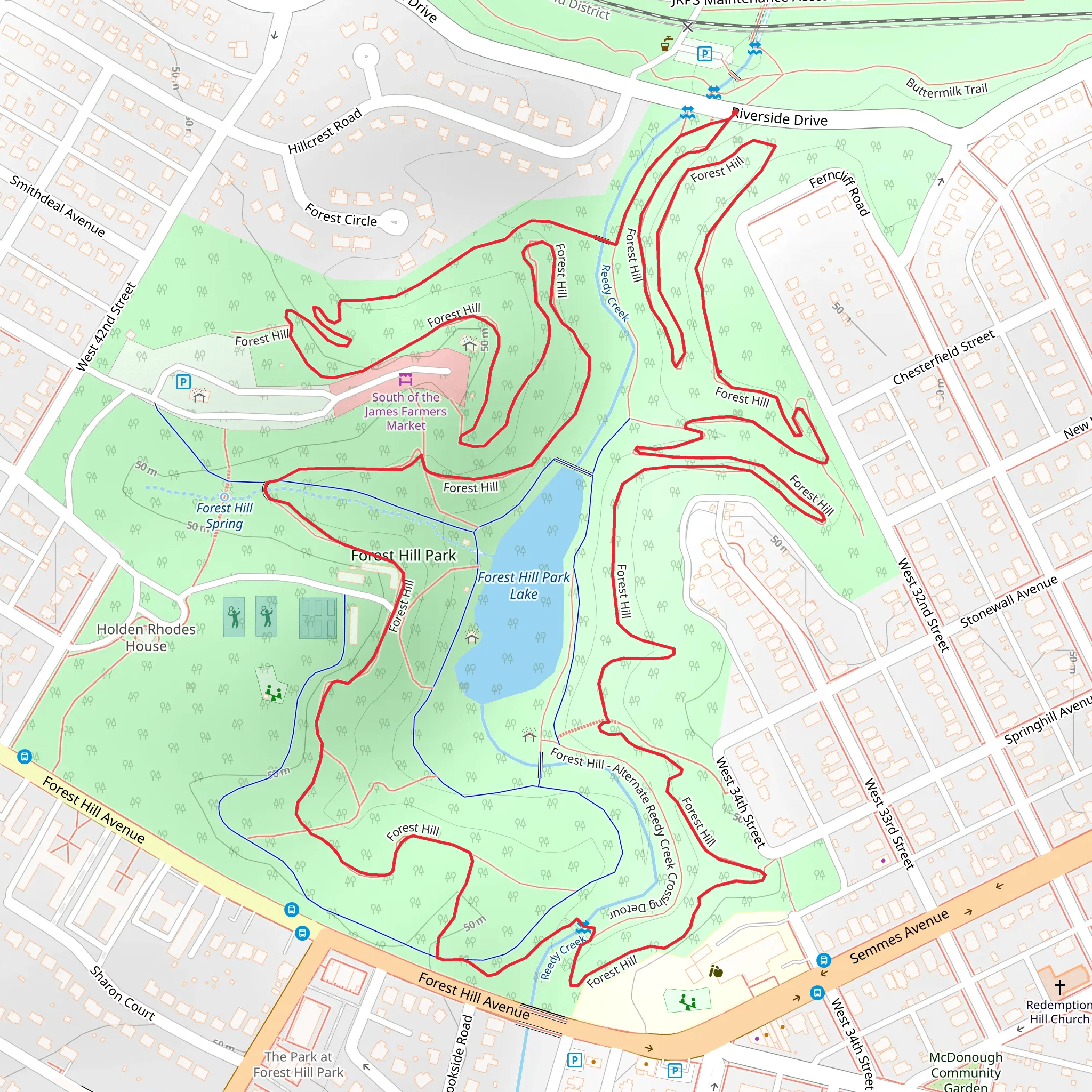 Forest Hill Loop mobile static map
