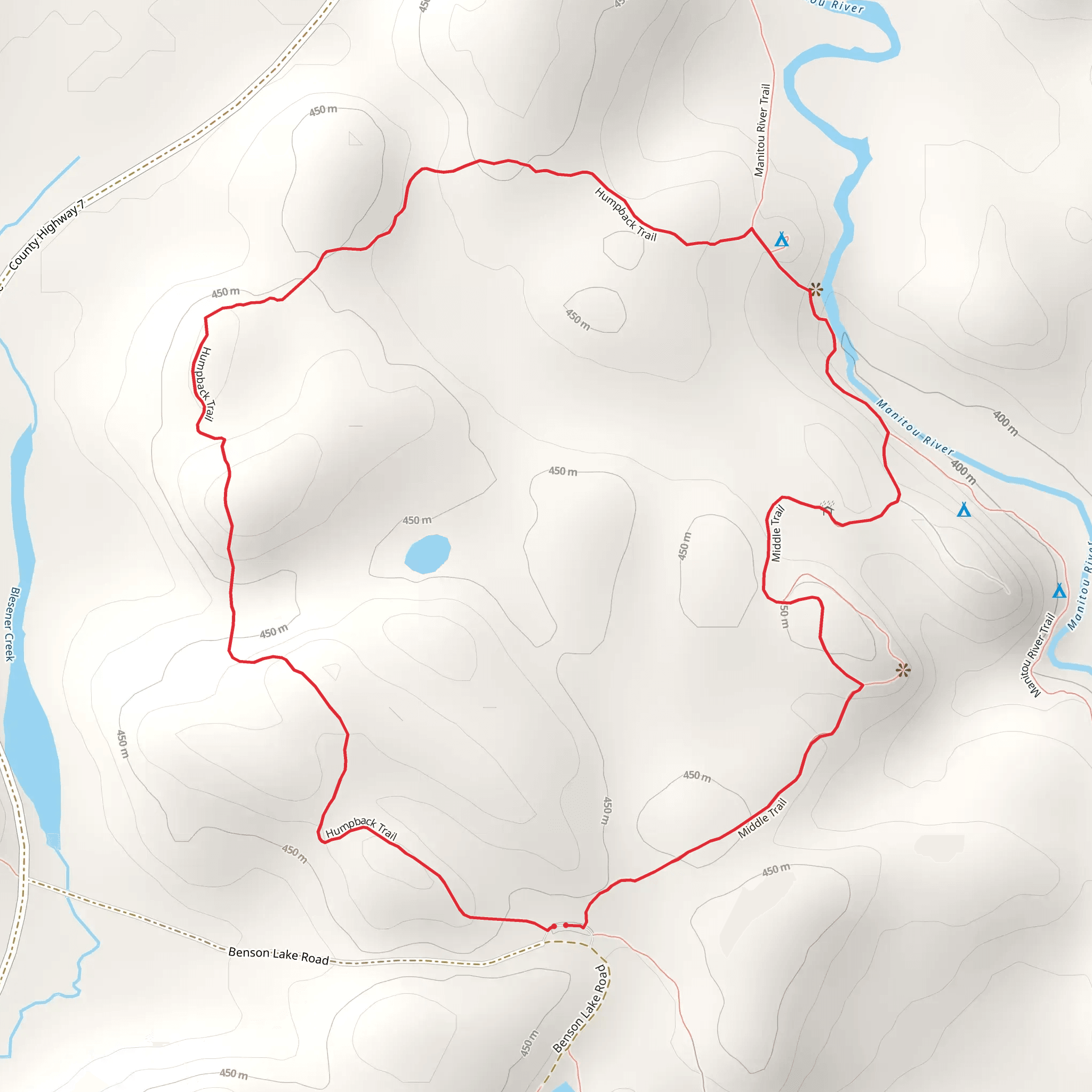Superior Hiking and Humpback Loop Trail mobile static map