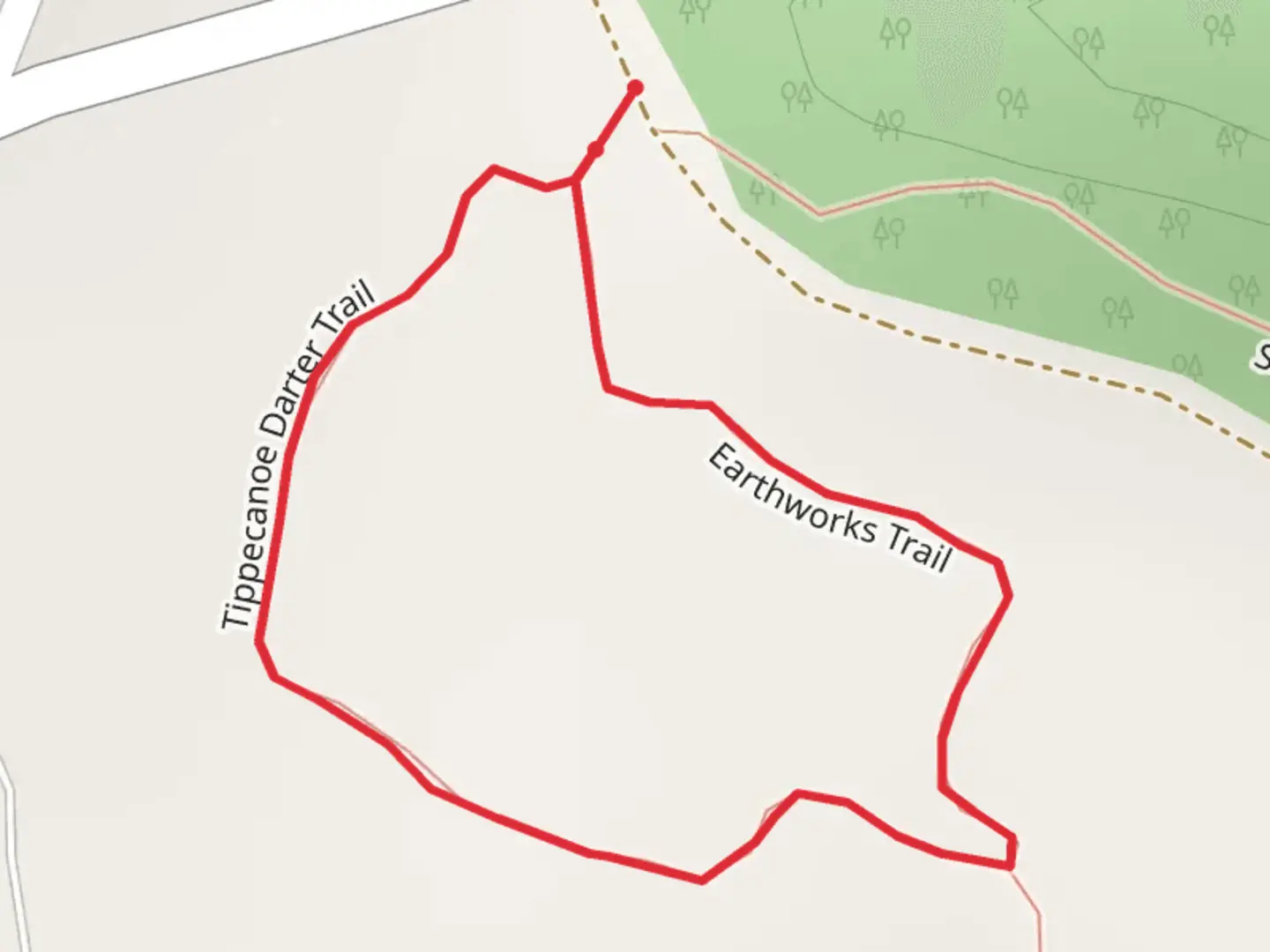 An image depicting the trail Earthworks - Tippecanoe Darter Loop Trail and its surrounding area.