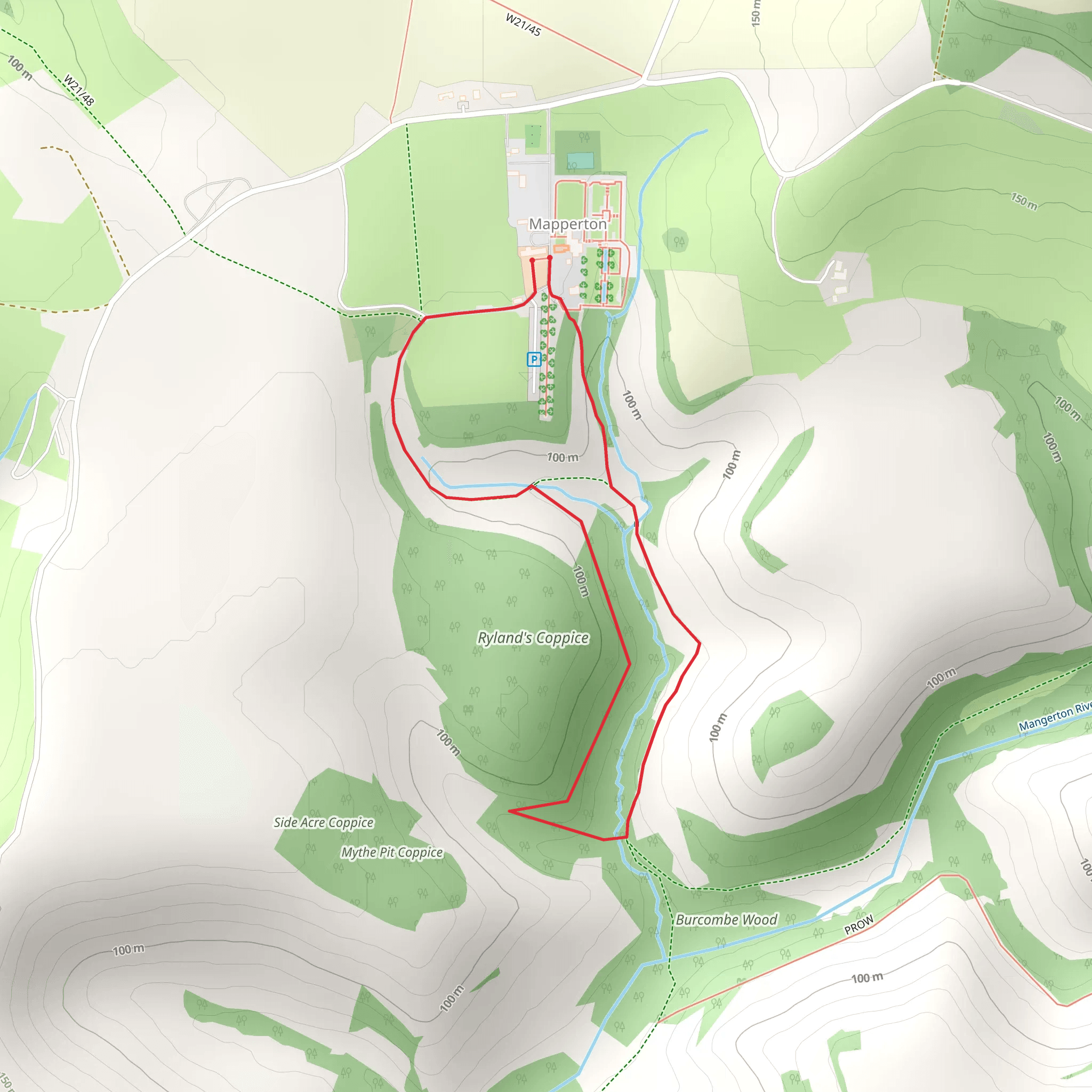 Mapperton House Loop mobile static map