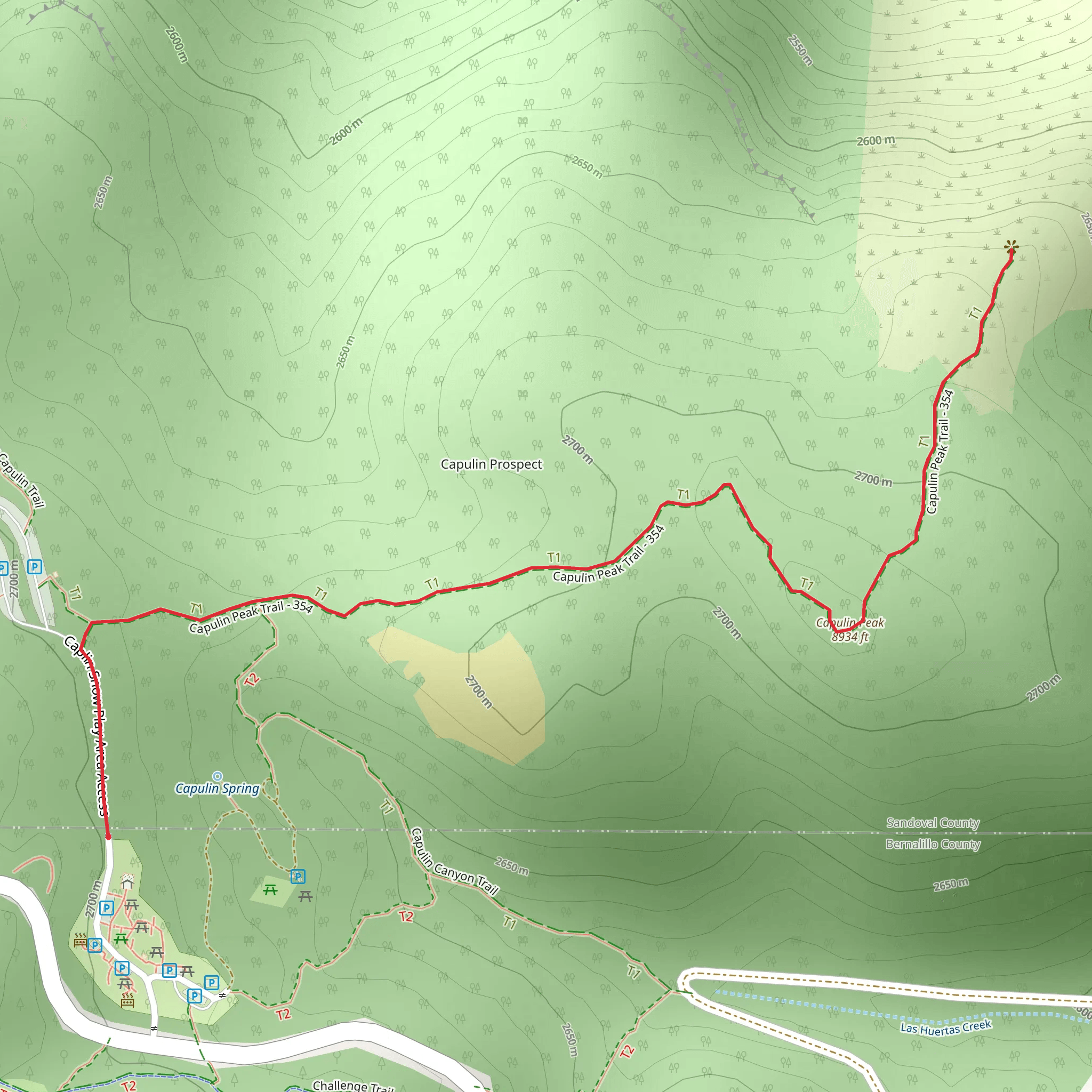Capulin Peak Trail mobile static map