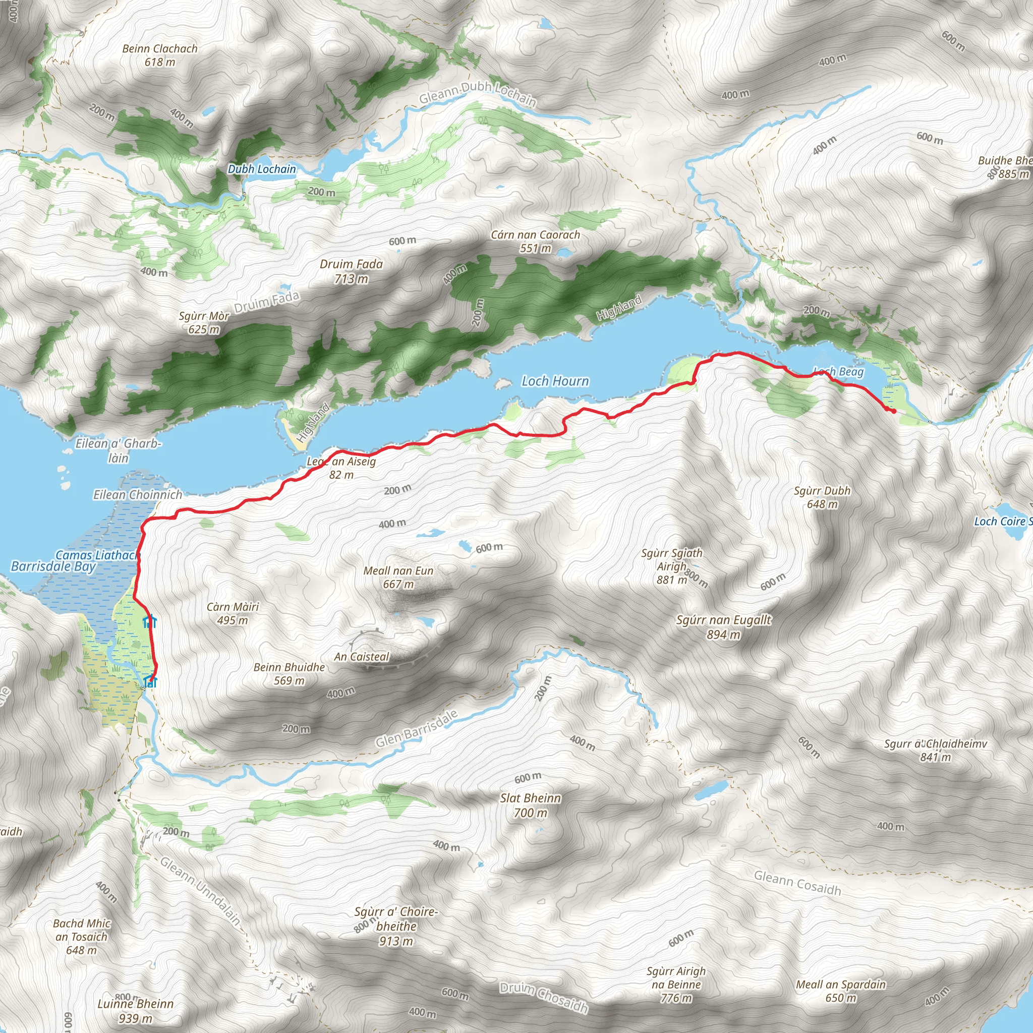 Kinloch Hourne and Barrisdale mobile static map