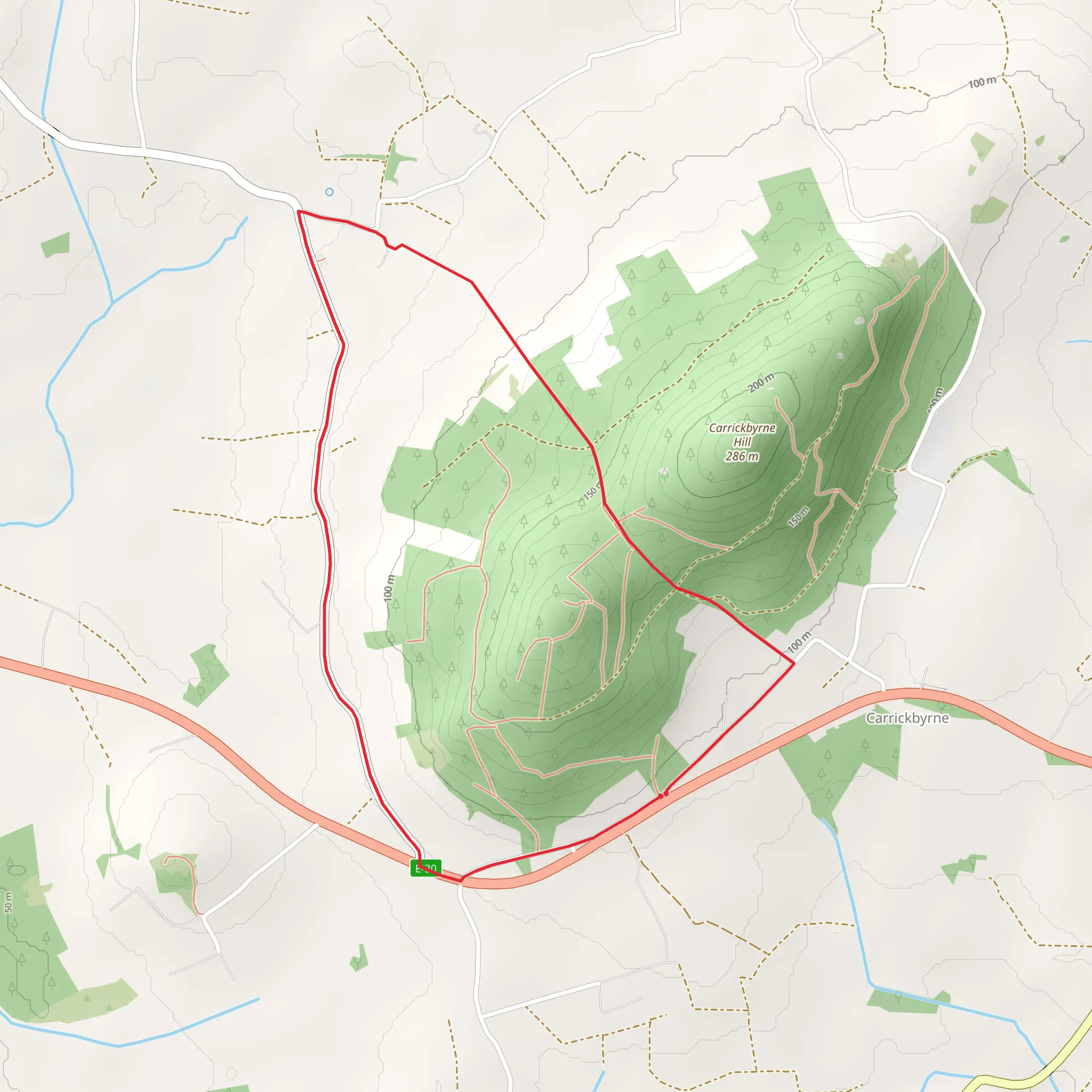 Carrickbyrne Hill - Red Loop mobile static map
