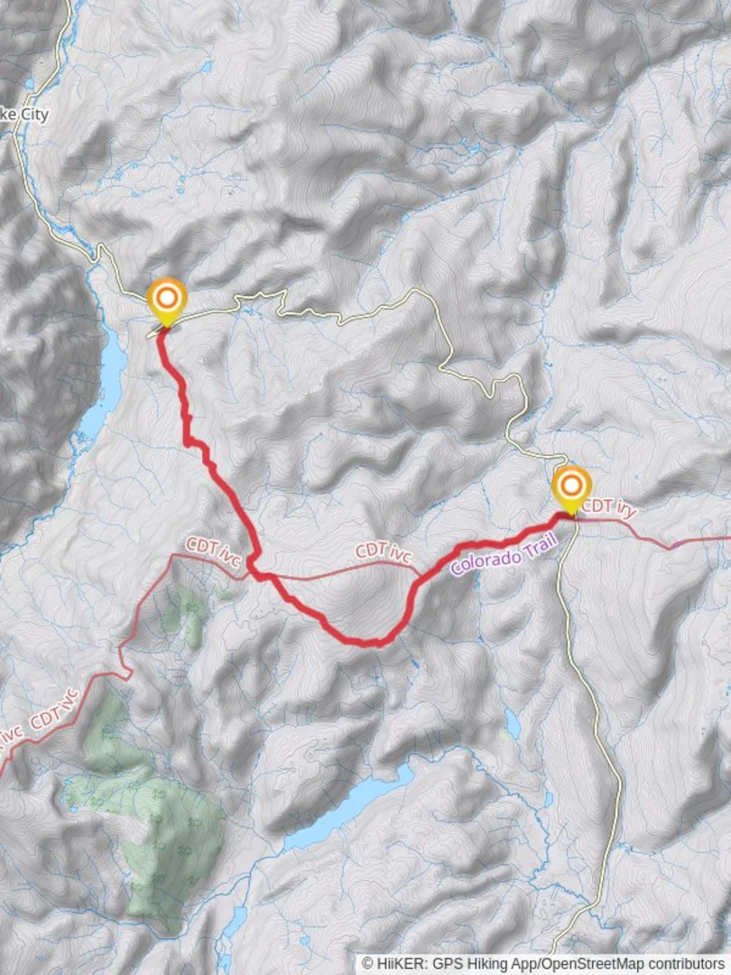An image depicting the trail Colorado Trail and Sawmill Park Road and its surrounding area.