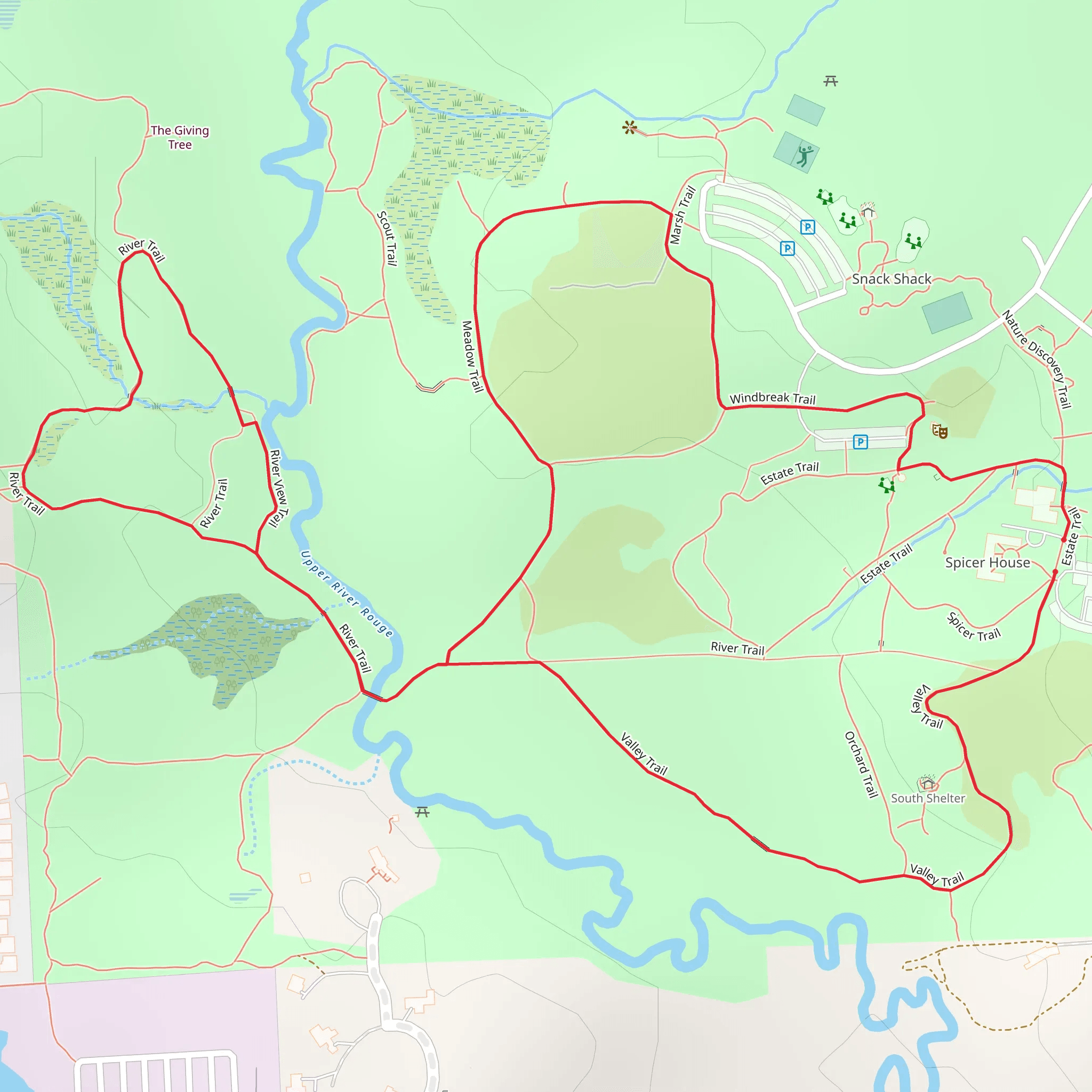 Meadow Trail, Meadow Trail and River Loop Trail mobile static map