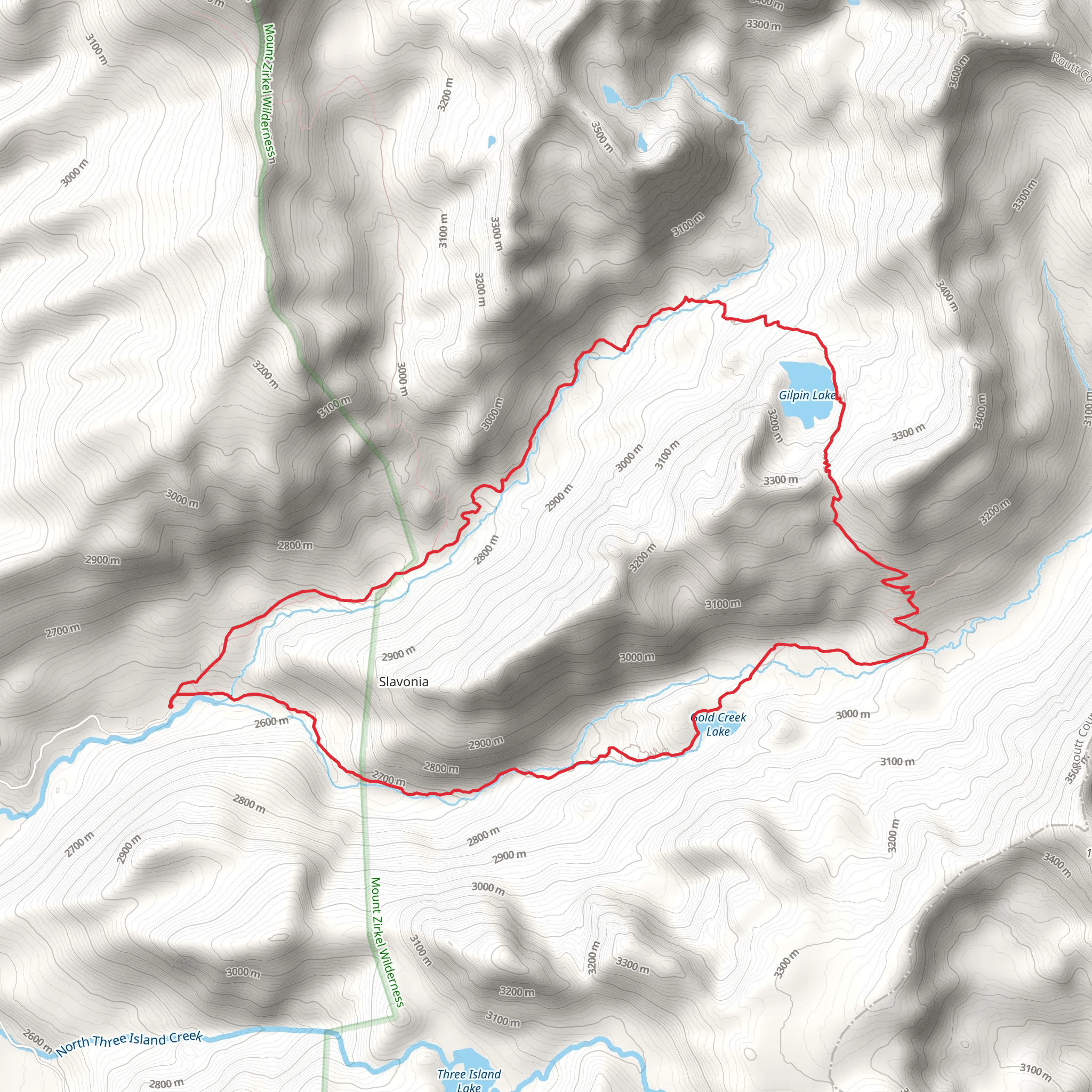 Gold Creek and Gilpin Lake Loop mobile static map