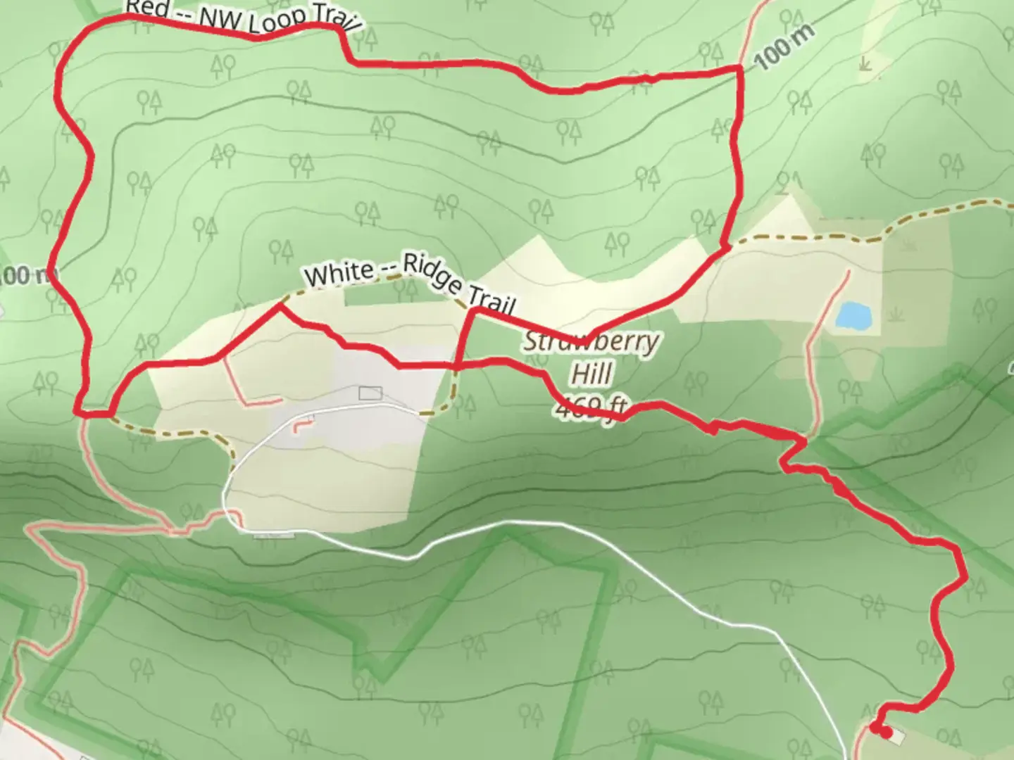 An image depicting the trail Strawberry Hill - NW Loop Trail and its surrounding area.