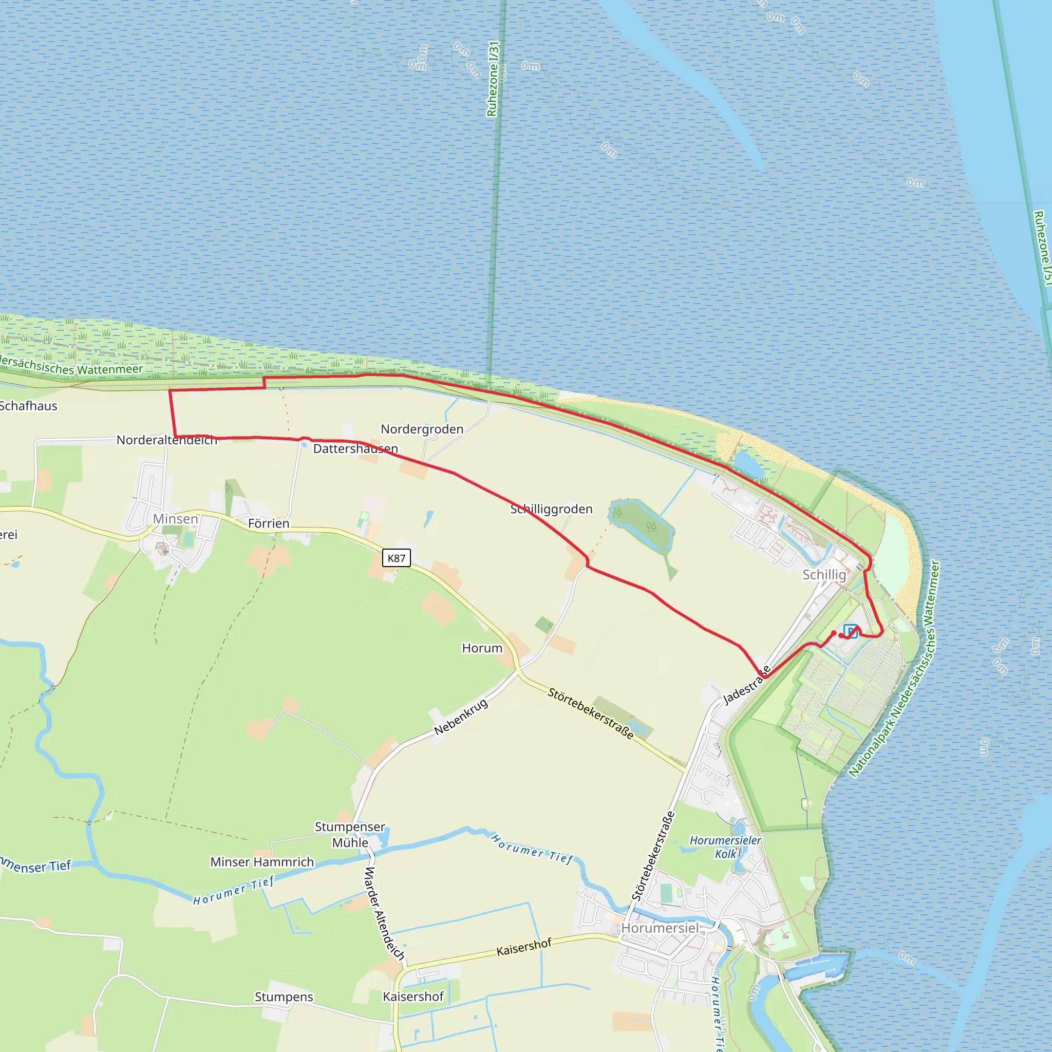 Schillig and Norderaltendeich Loop mobile static map