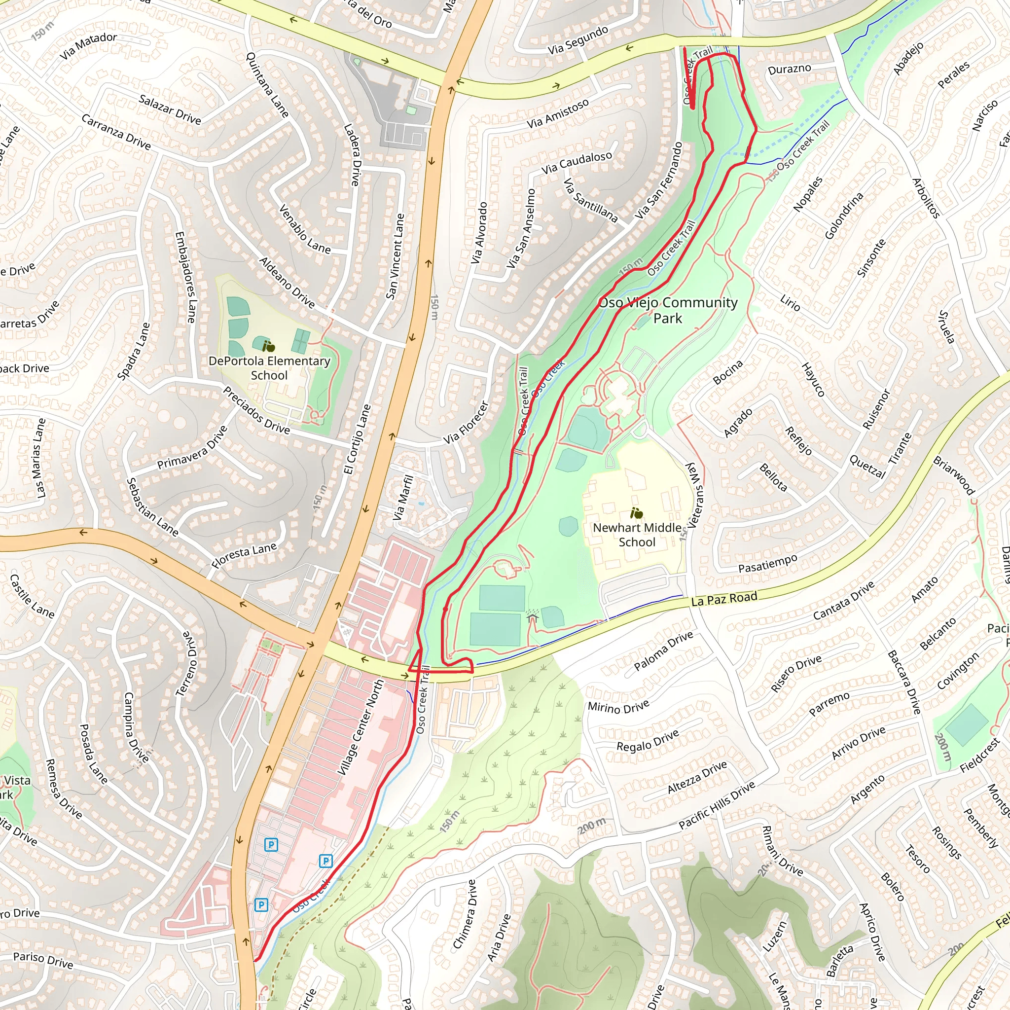 Oso Creek Trail mobile static map