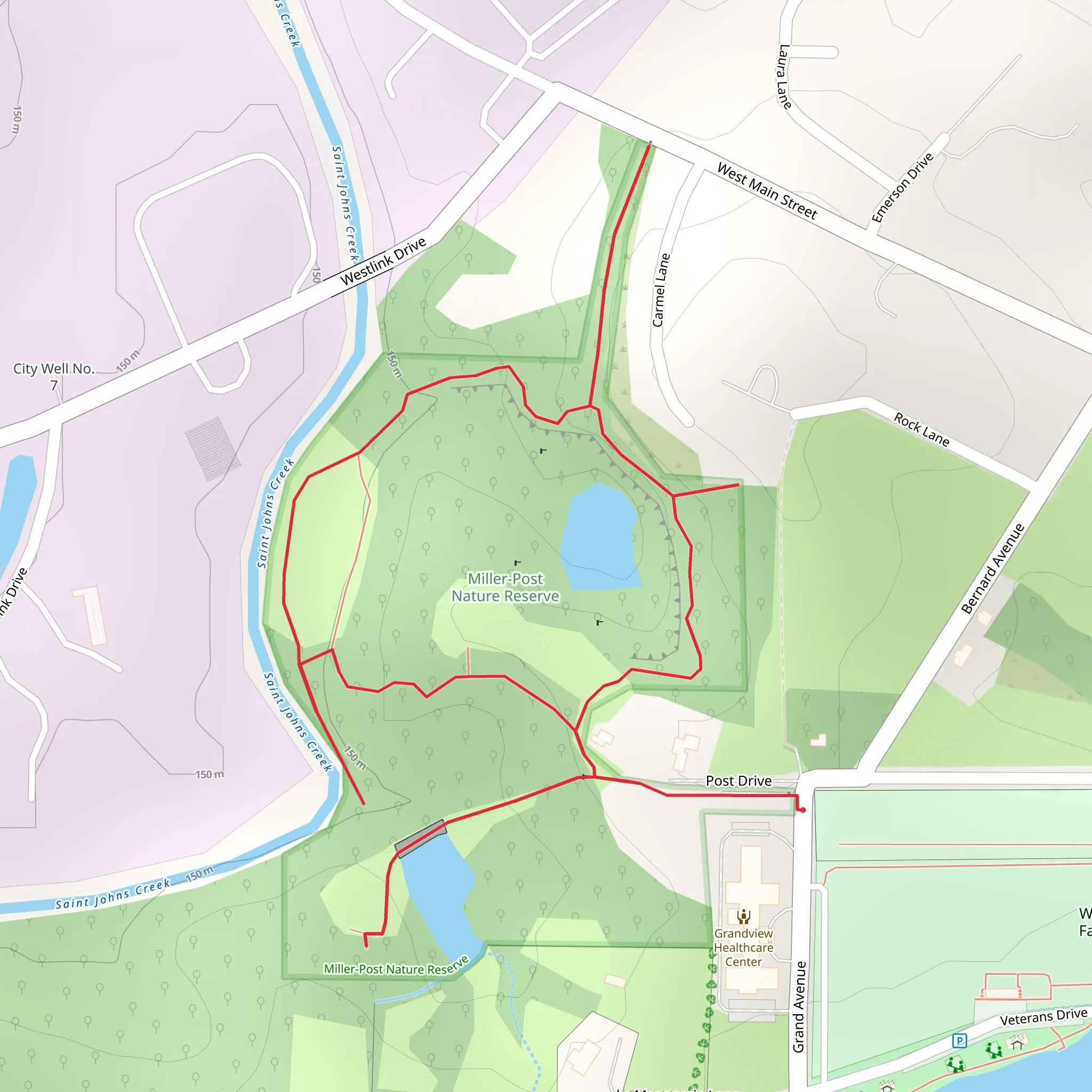 Loop beside Saint Johns Creek mobile static map