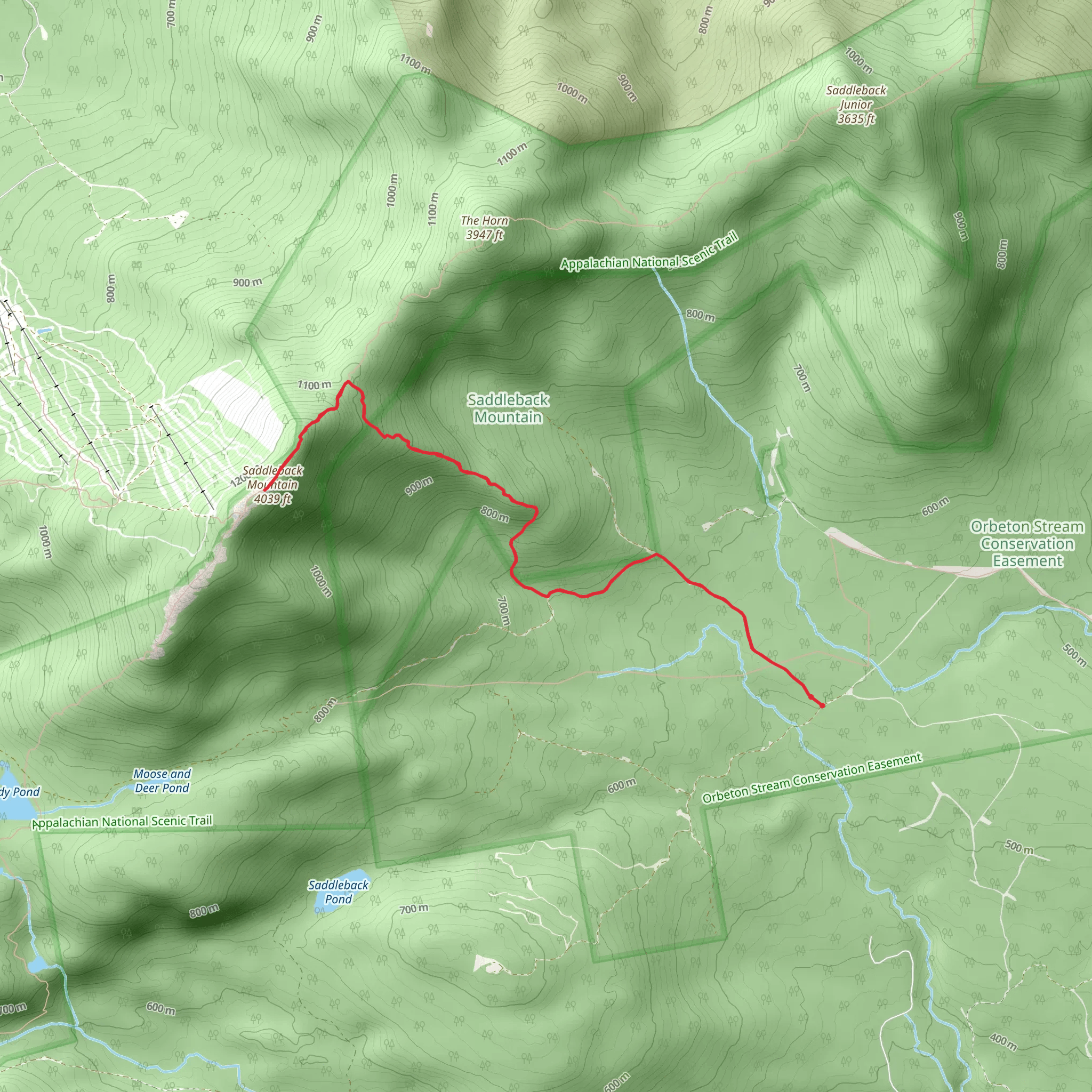 Saddleback Mountain Trail mobile static map