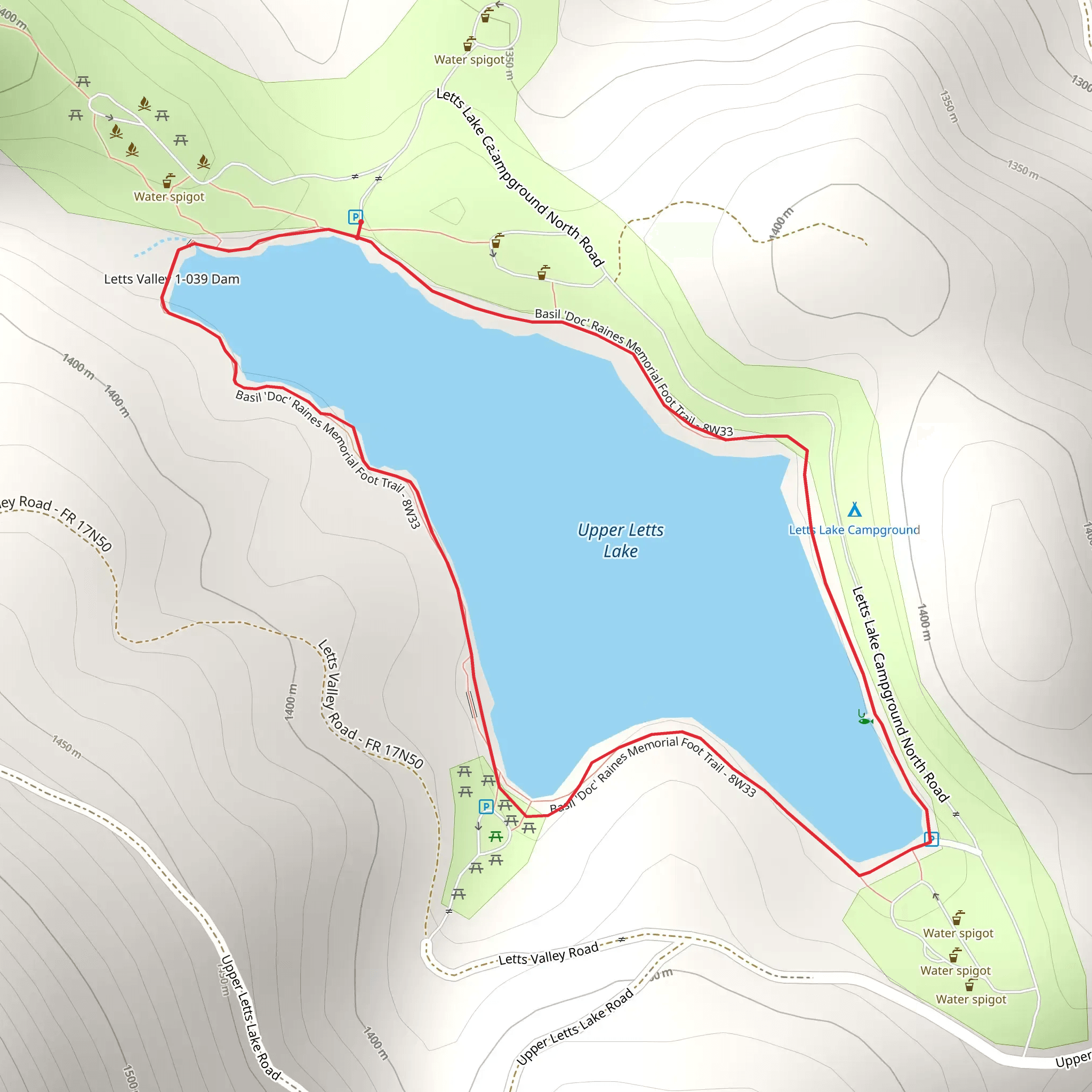 Letts Lake Loop Trail mobile static map