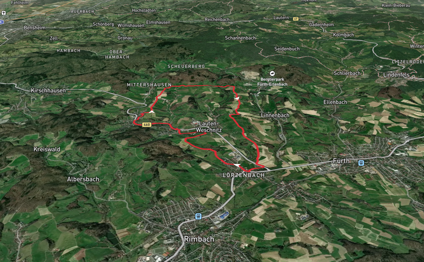 Laudenbacher Weg and Ober Ramstadt Wiesenbach Loop