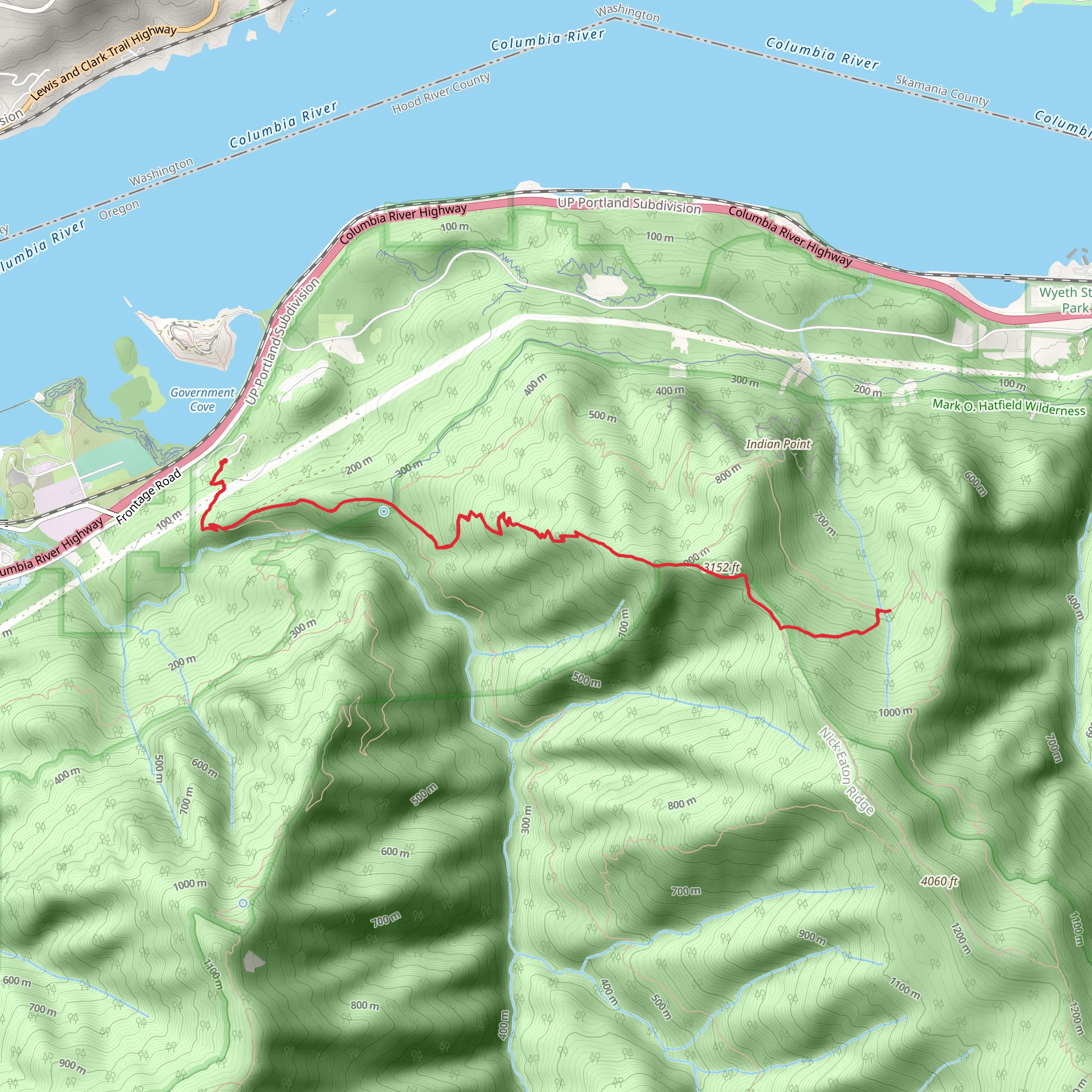 Deadwood Trail via Herman Creek Trail mobile static map