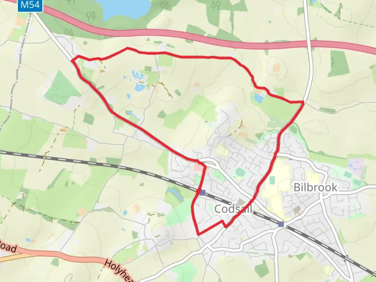 An image depicting the trail Codsall Circular Walk and its surrounding area.