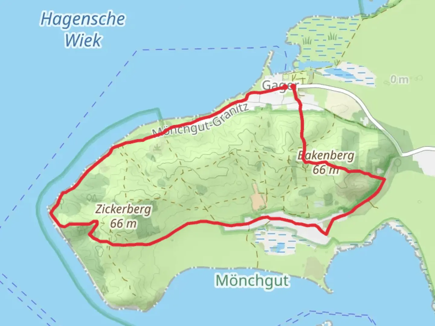 An image depicting the trail Bakenberg Loop and its surrounding area.