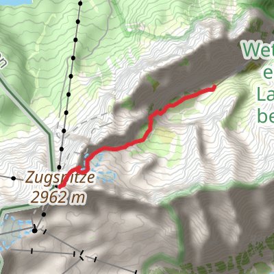 Zugspitze Hike from Höllentalangerhütte mobile static map