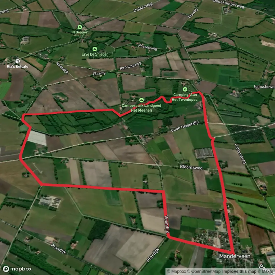 An image depicting the trail Manderveen Loop and its surrounding area.