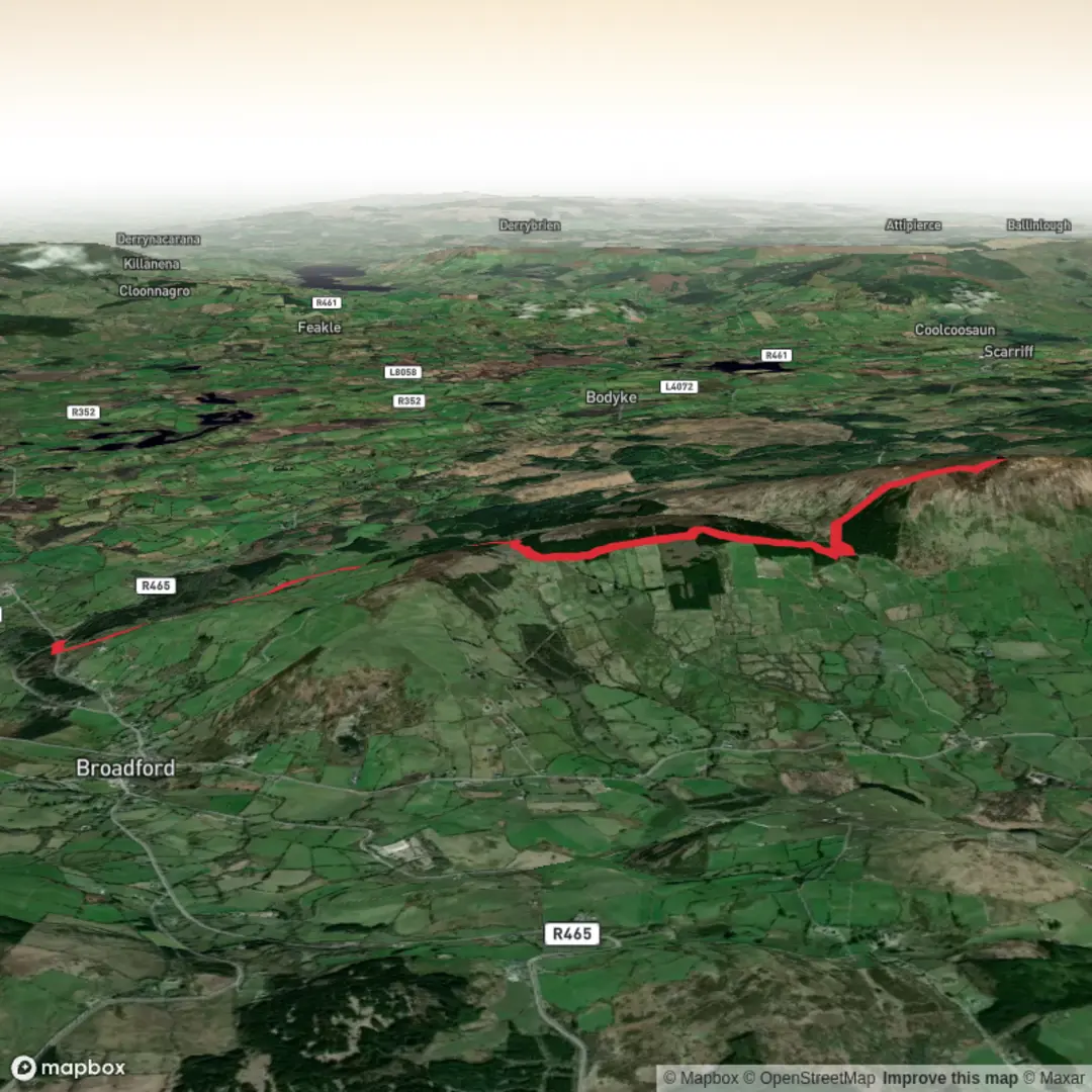 An image depicting the trail Violet Hill to Enchanted Lake and its surrounding area.