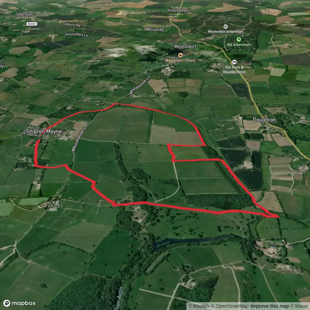 An image depicting the trail Janet's Shipton Moyne Walk and its surrounding area.