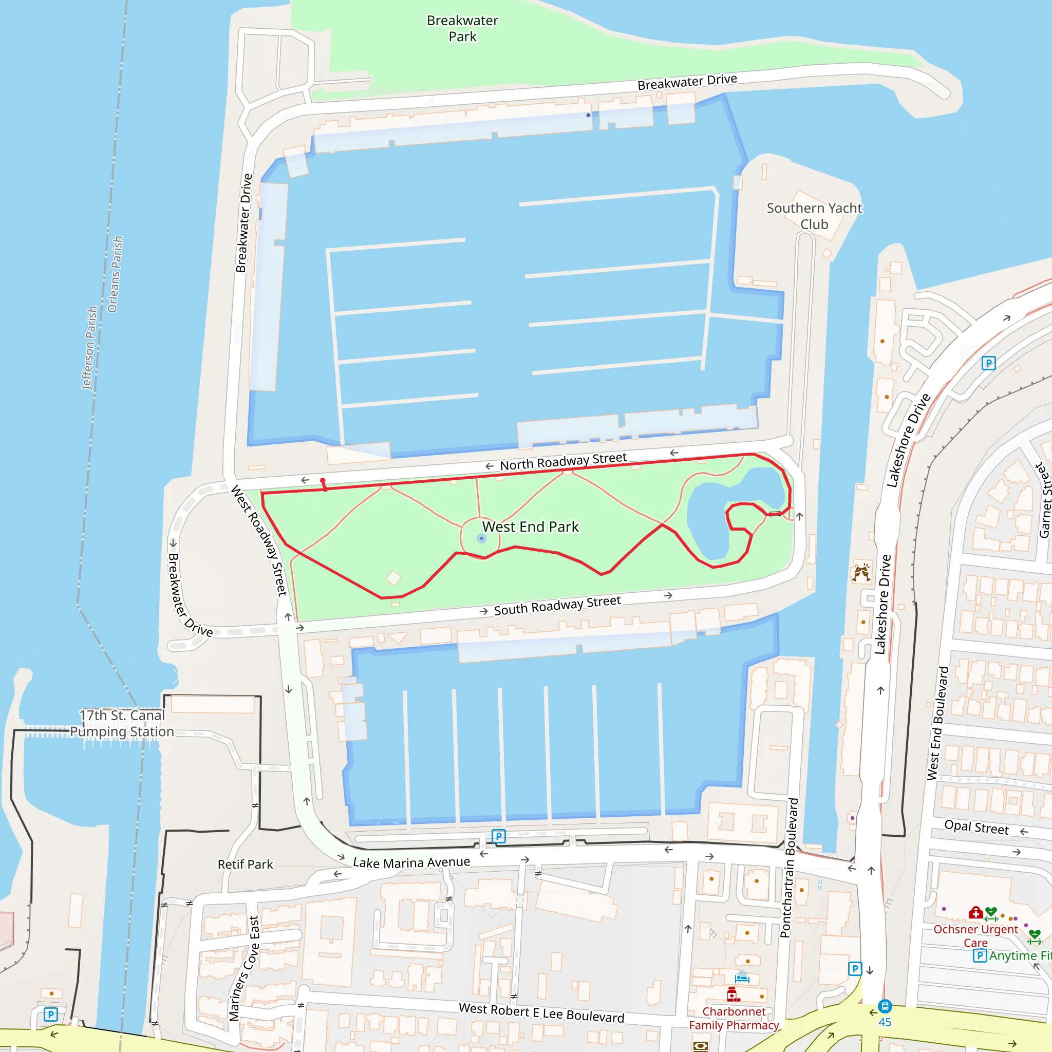 West End Park Loop mobile static map