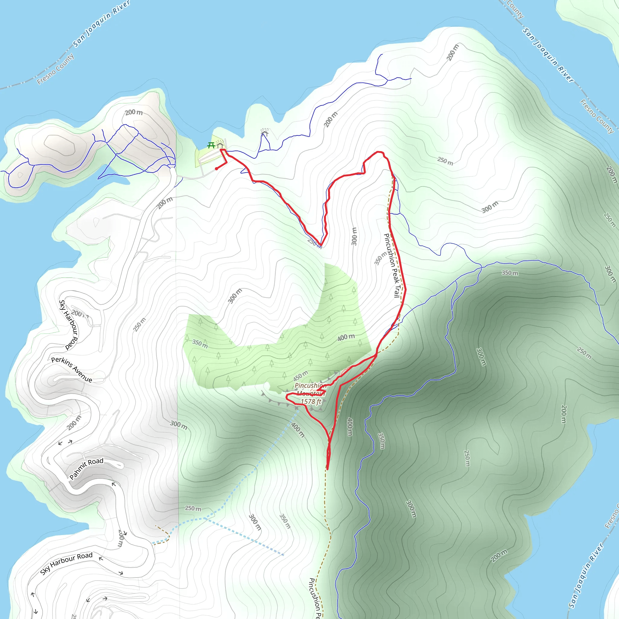 Pincushion Mountain Loop via San Joaquin River Trail mobile static map