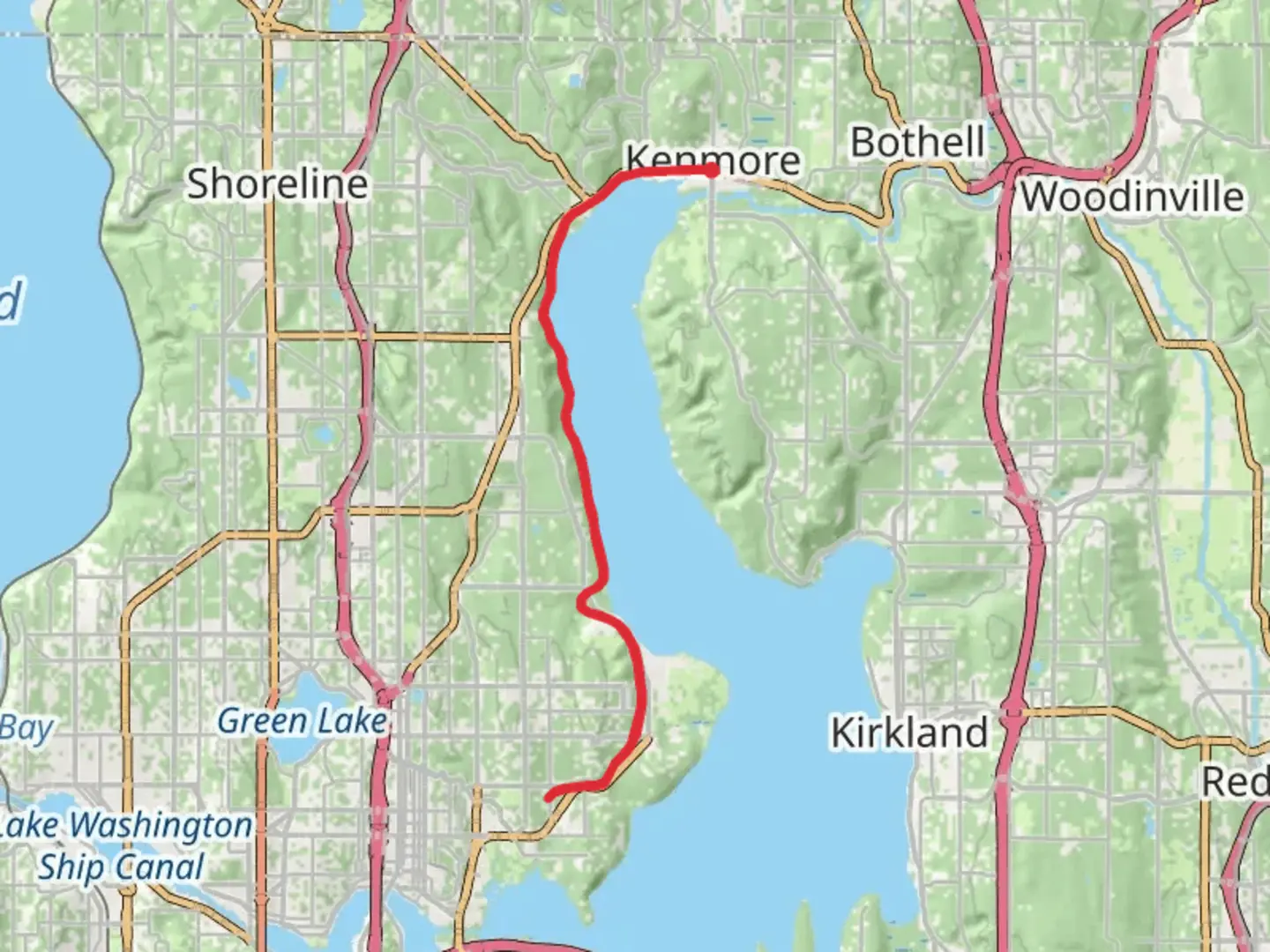 An image depicting the trail Burke Gilman Trail from Bothell Way Northeast and its surrounding area.