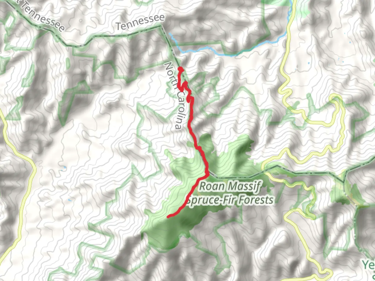 An image depicting the trail Beartown mountain and Roan High Bluff via Appalachian Trail and its surrounding area.