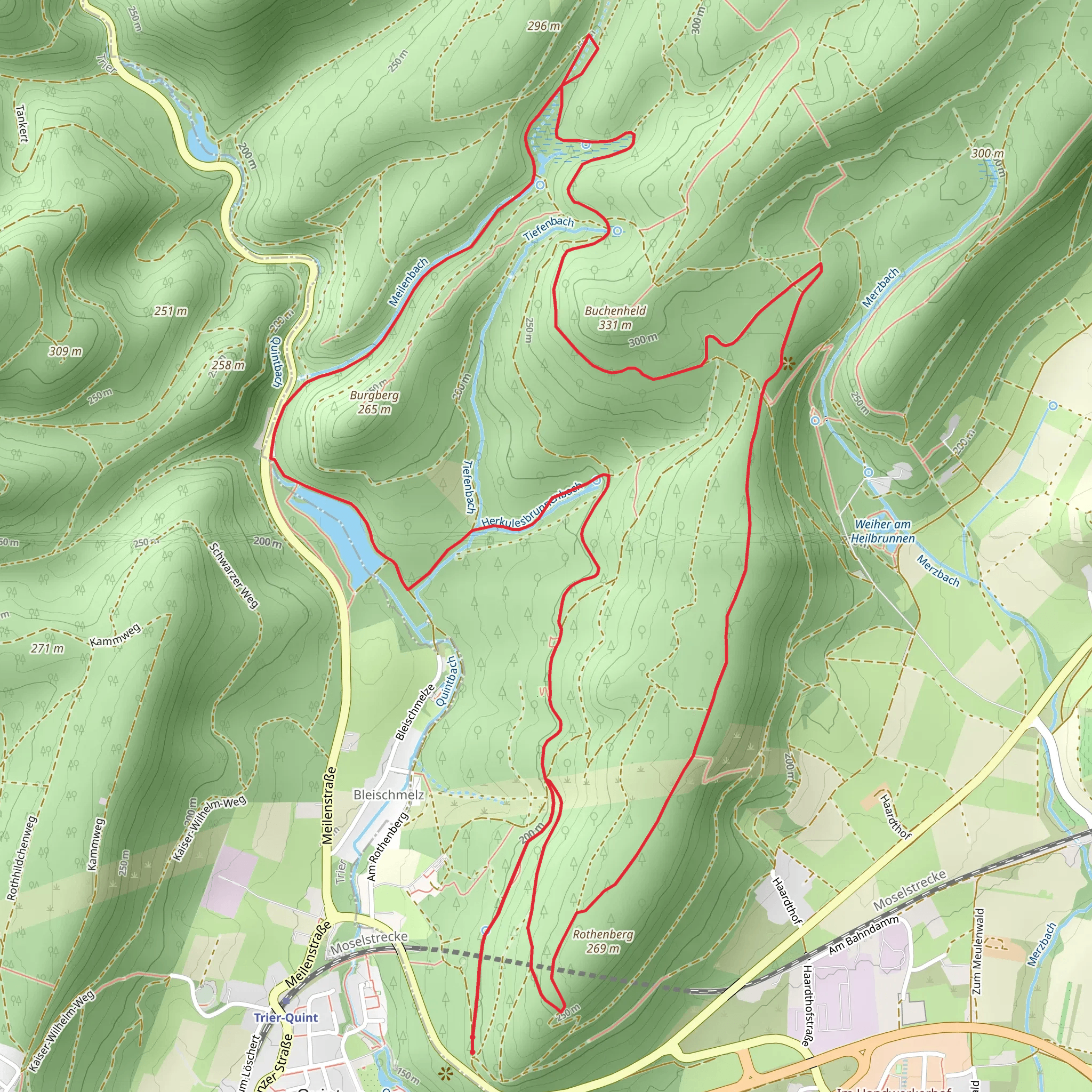 Kaiserhammer Weiher and Meilenbach Loop mobile static map