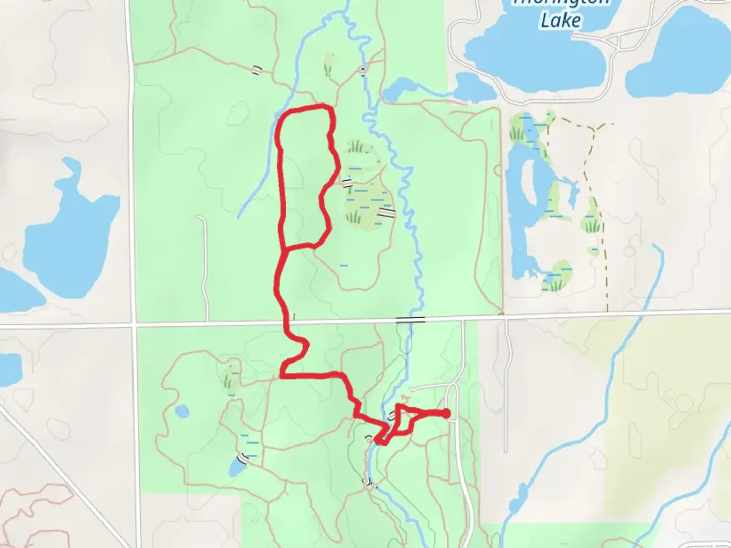 An image depicting the trail Inwood Rustic Trails -Orange, Blue and Pink Trails and Habitat Trail Loop and its surrounding area.