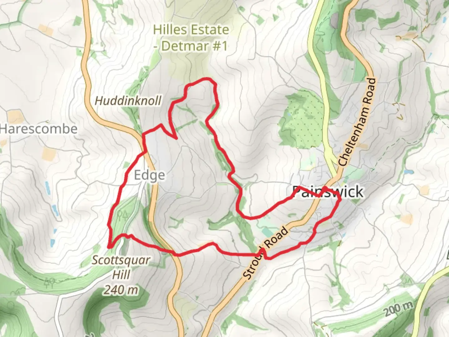 An image depicting the trail Painswick to Stockend Loop Walk and its surrounding area.