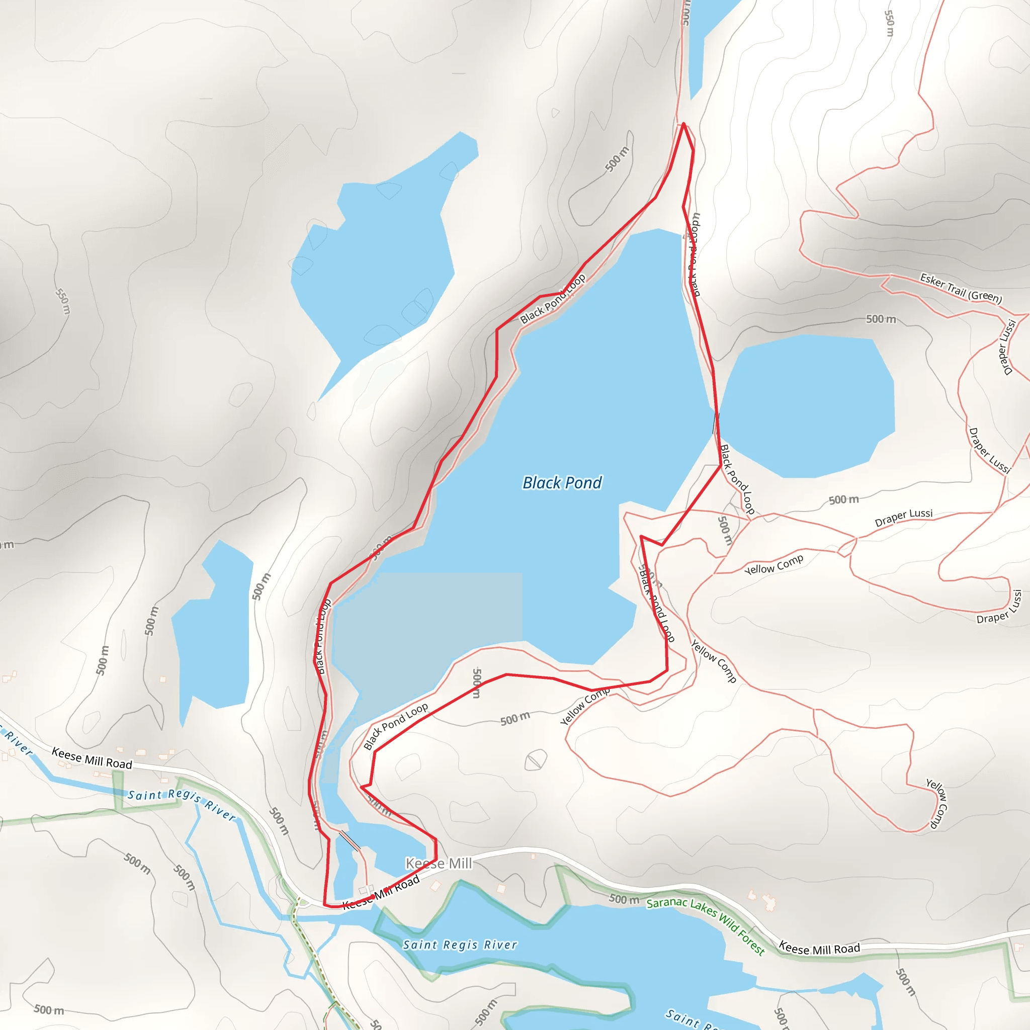 Black Pond Loop from Keese Mill mobile static map