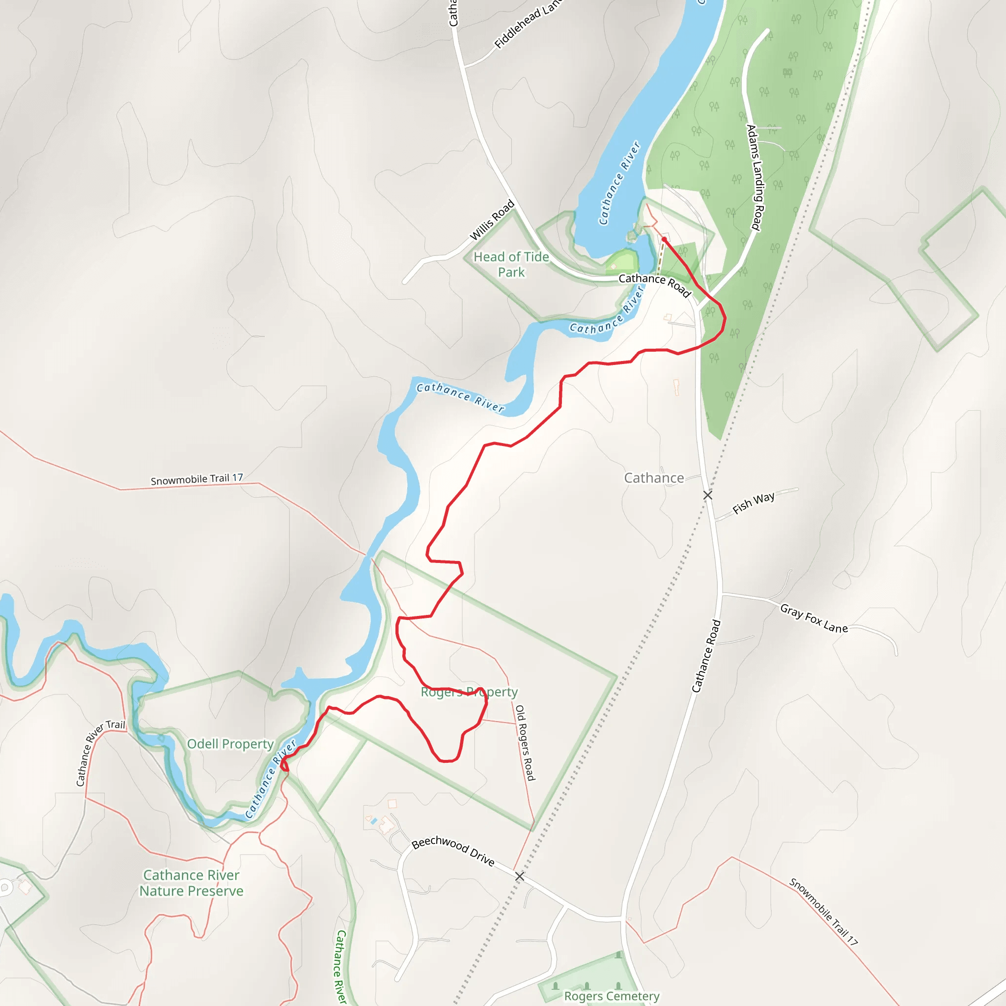Cathance River Trail - East mobile static map