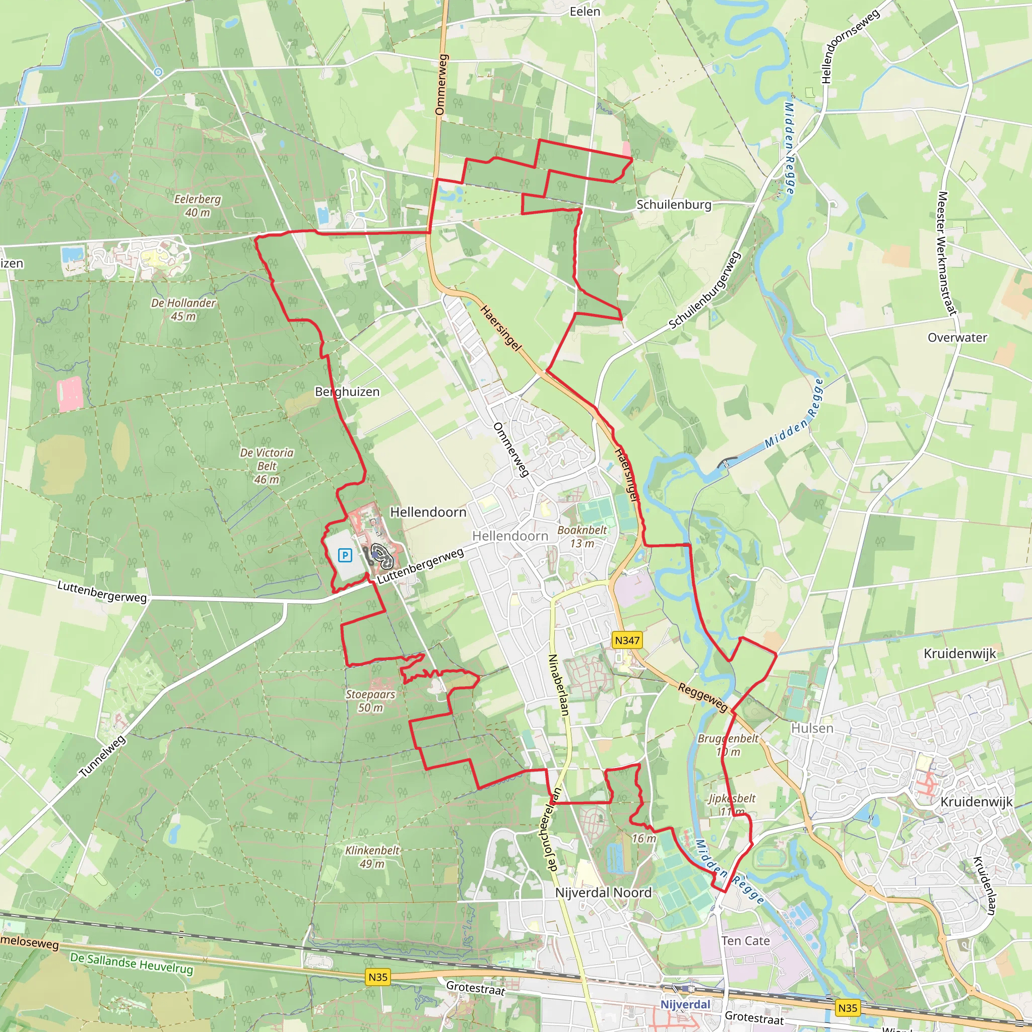 Loobs, Koemaste and Bruggenbelt Loop mobile static map